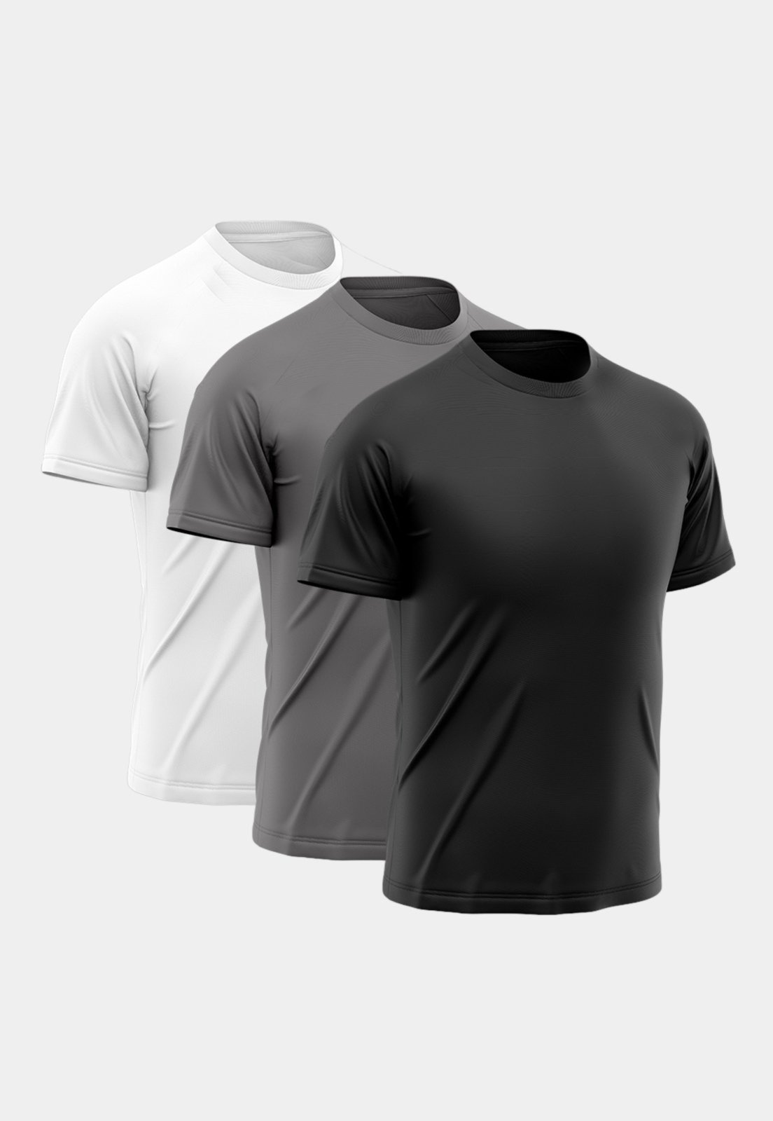 Kit 3 Camisetas Masculina Manga Curta Esporte Fitness Básica Premium Corrida Multicolorido