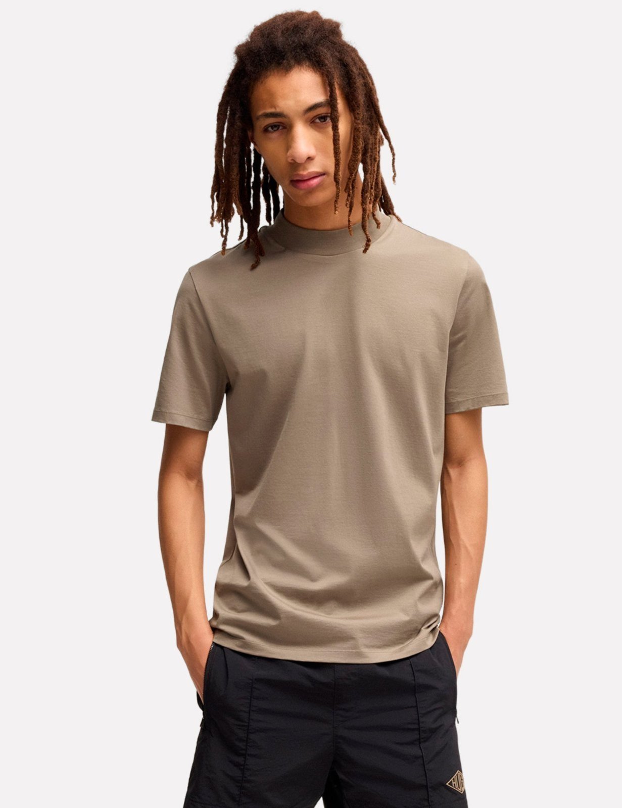 Camiseta Hugo Boss Masculina Slim Dimersom Cáqui
