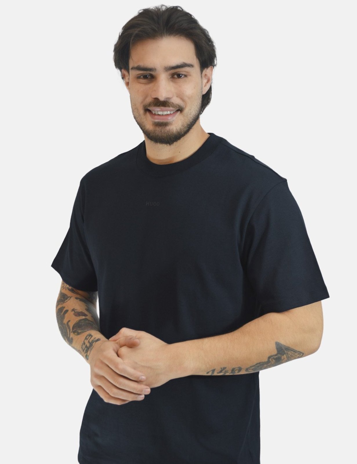 Camiseta Hugo Boss Masculina Dapolino Relaxed Fit Azul Marinho