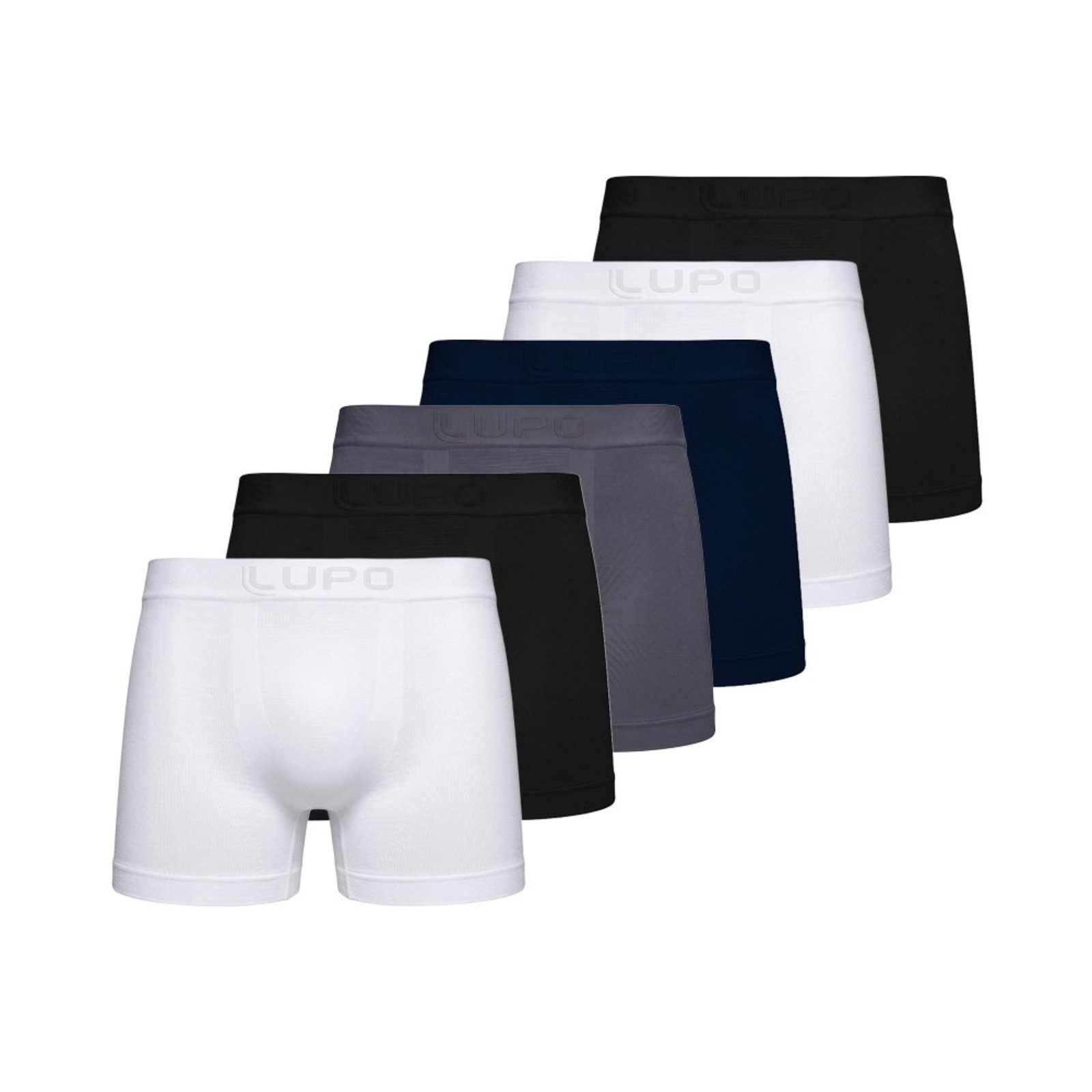 Kit 6 Cueca Boxer Sem Costura Bambu Adulto Lupo