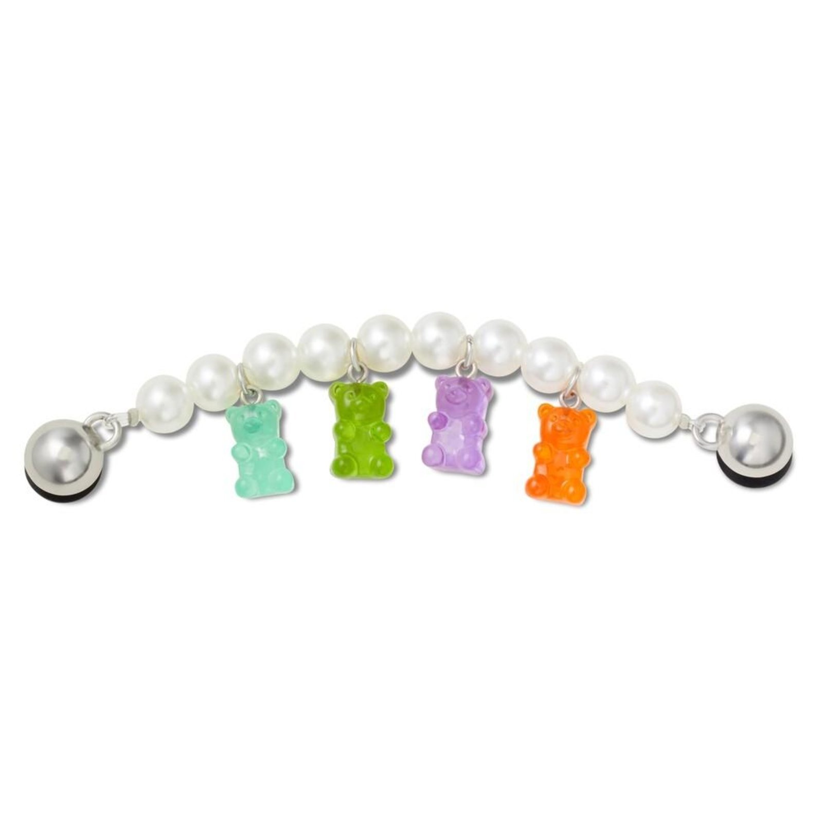 Vista 2 Infantil - Jibbitz™ Corrente Pérolas Bala de Ursinho Crocs branco