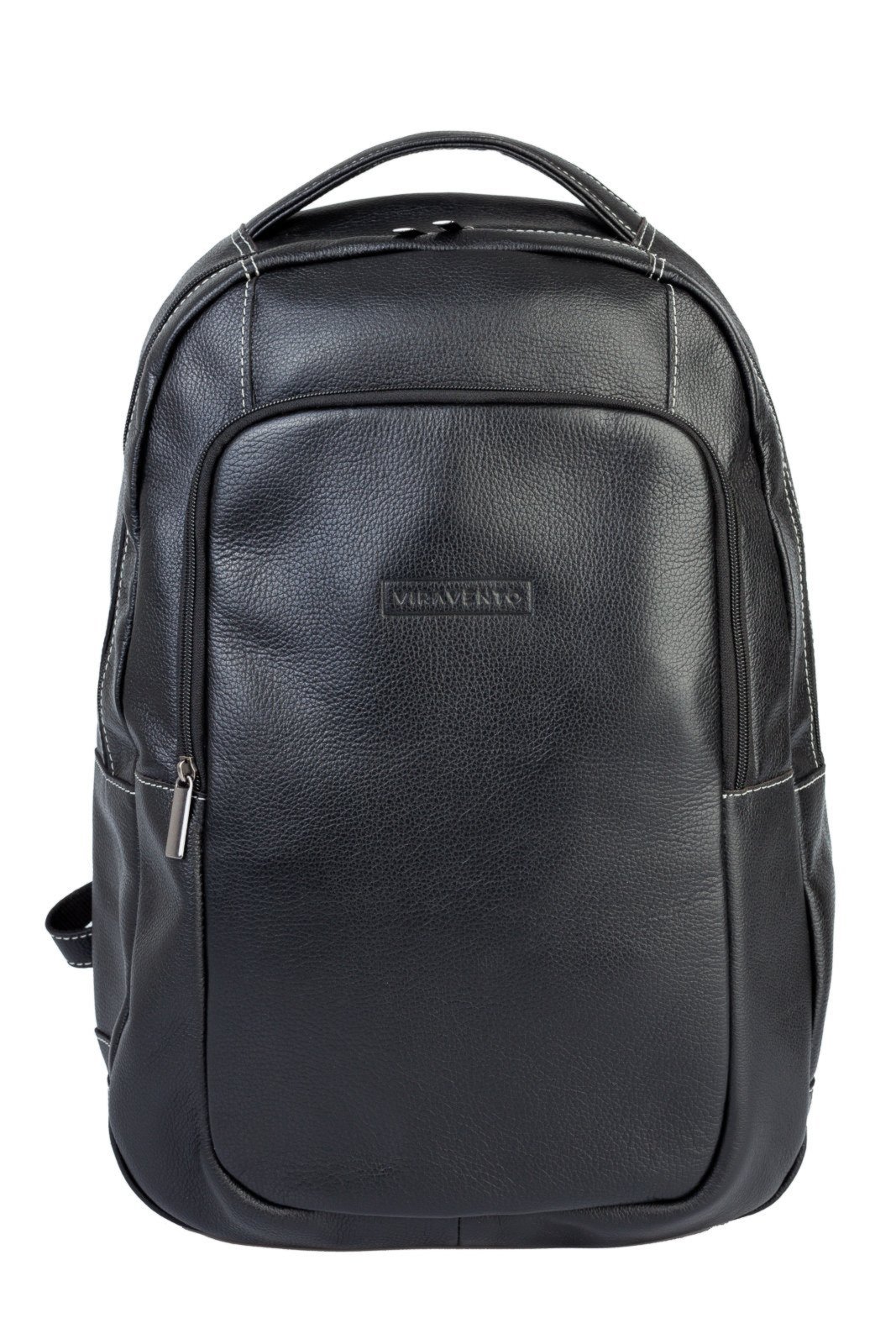 Mochila Vira Vento De Couro Executiva Para notebook Oliver - Preto