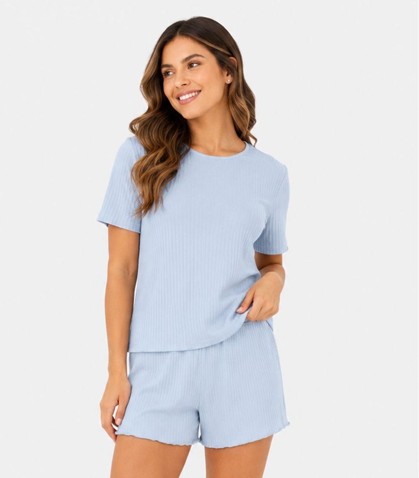 Pijama Feminino Canelado Select Azul