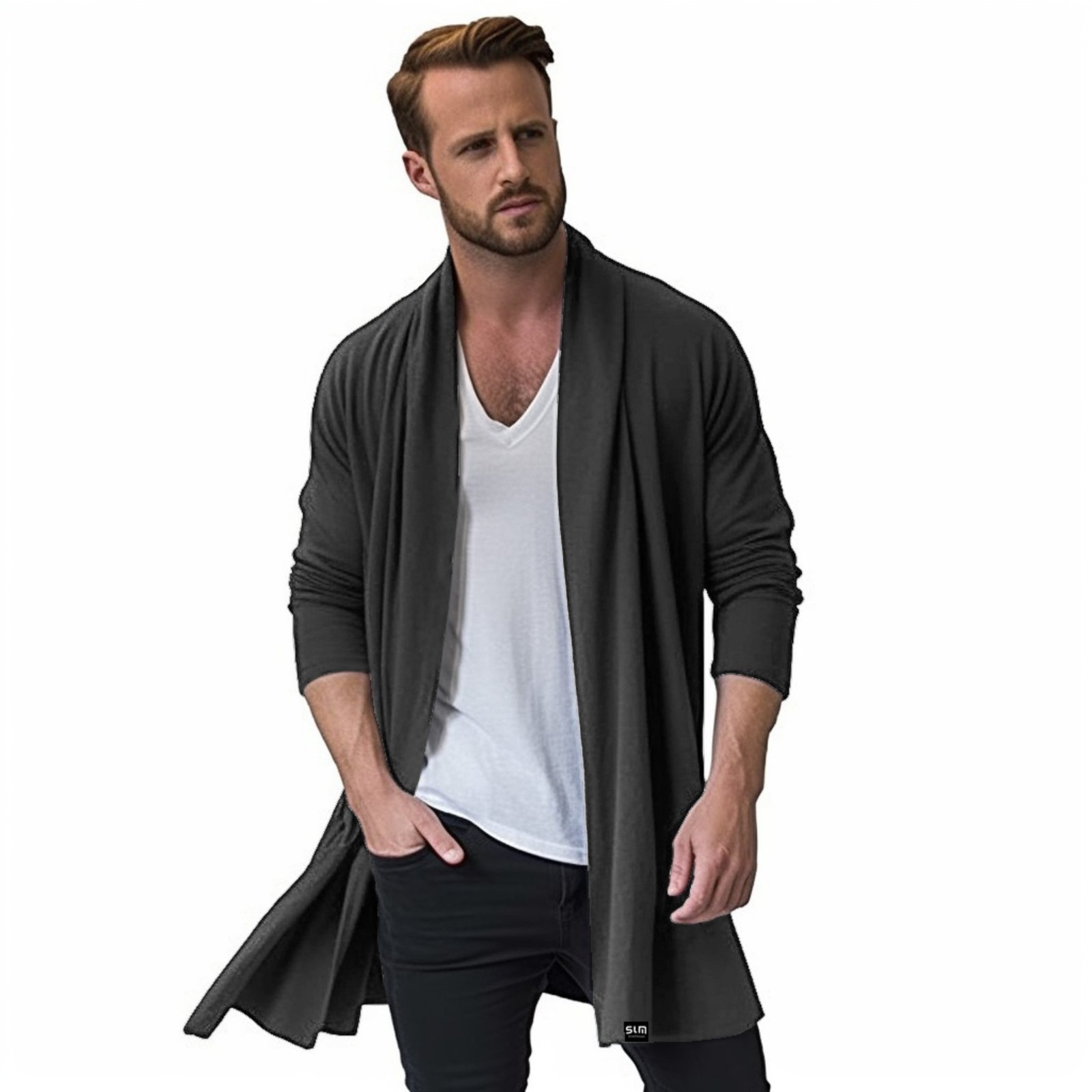 Cardigan Masculino Leve Meia Estação Slim Estiloso