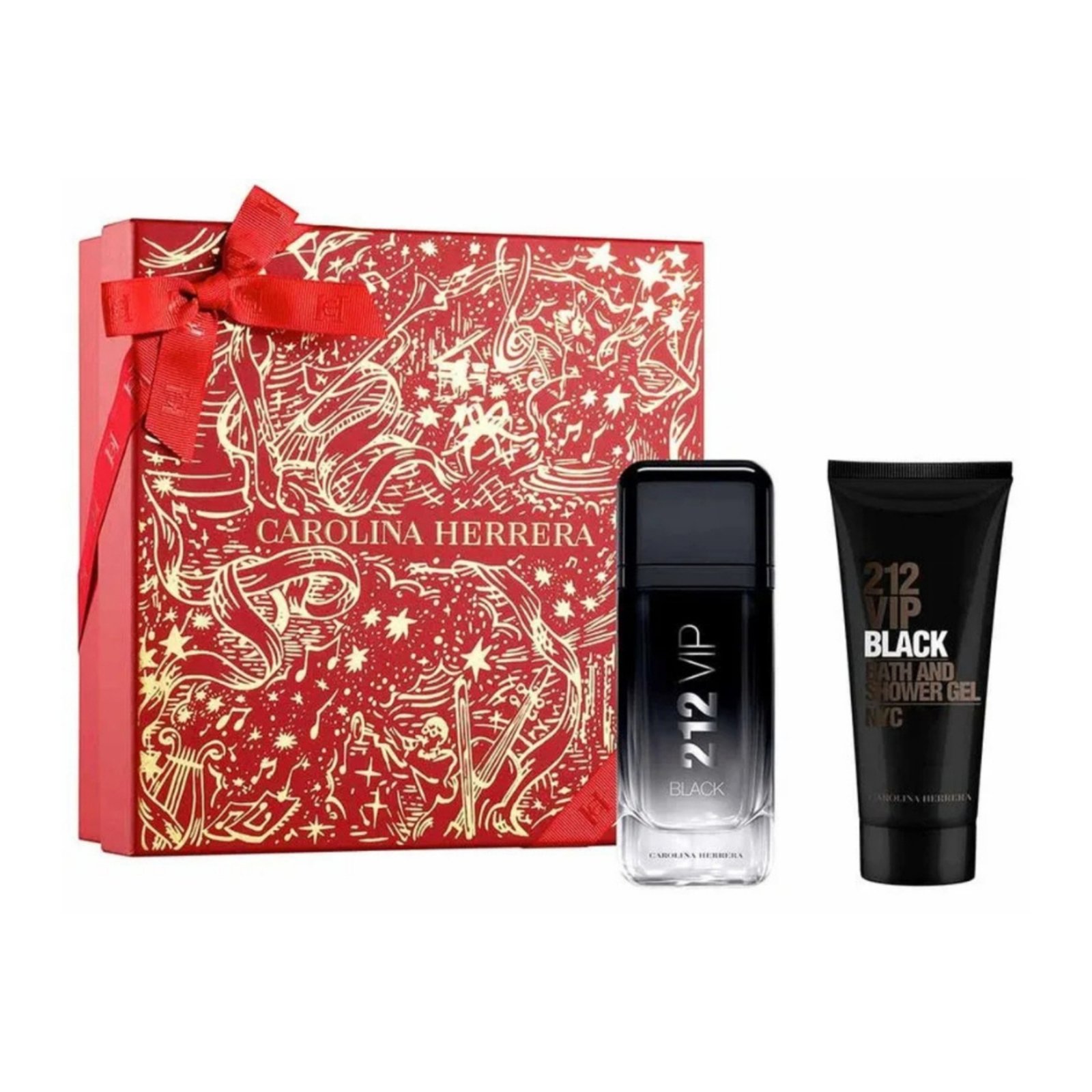Kit Perfume Masculino 212 VIP Black de Carolina Herrera EDP 100ml + Shower Gel 100ml