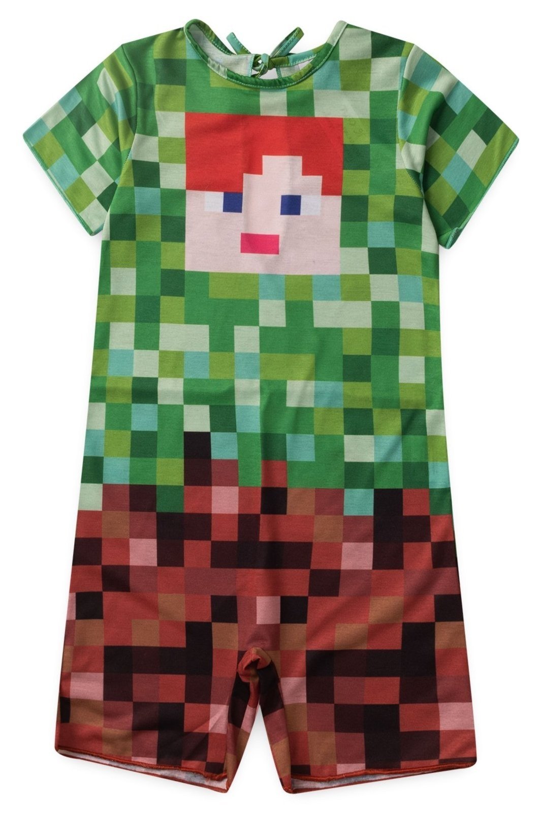 Vista 3 Infantil - Fantasia Bem Vestir Macacão Jogo Craft verde BEM VESTIR verde