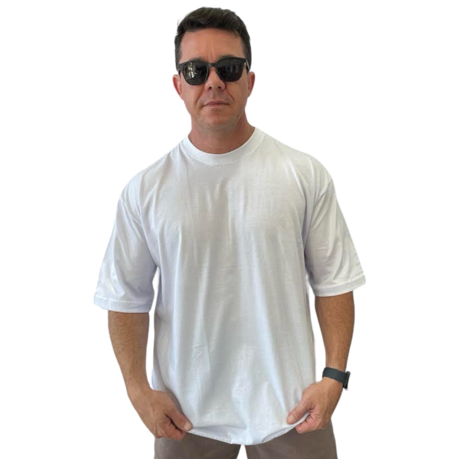 Camiseta Larga Oversized Streetwear T-shirt White Stecchi