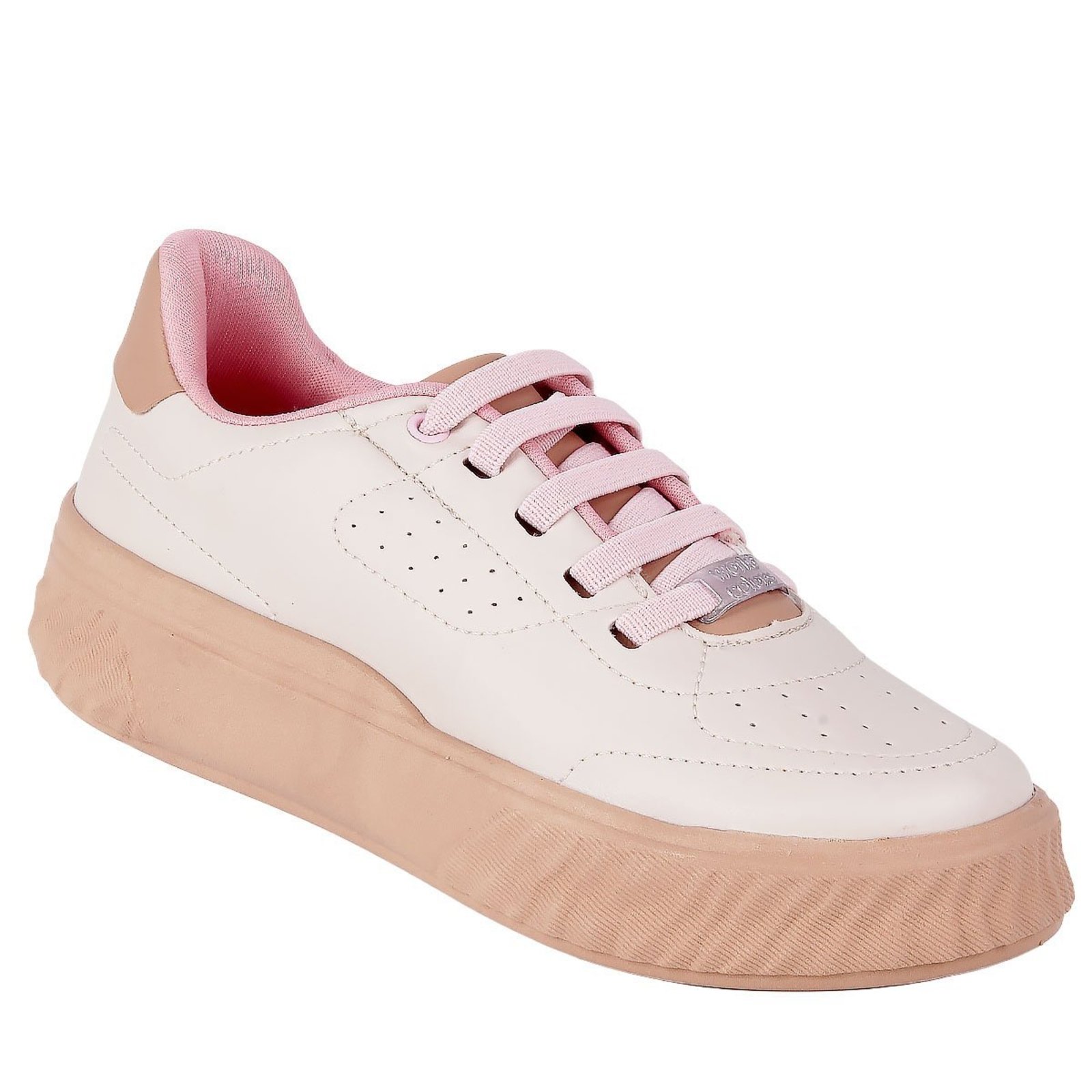 Infantil - Tênis Feminino WorldColors Fun Nude e Rosa - Calce Fácil