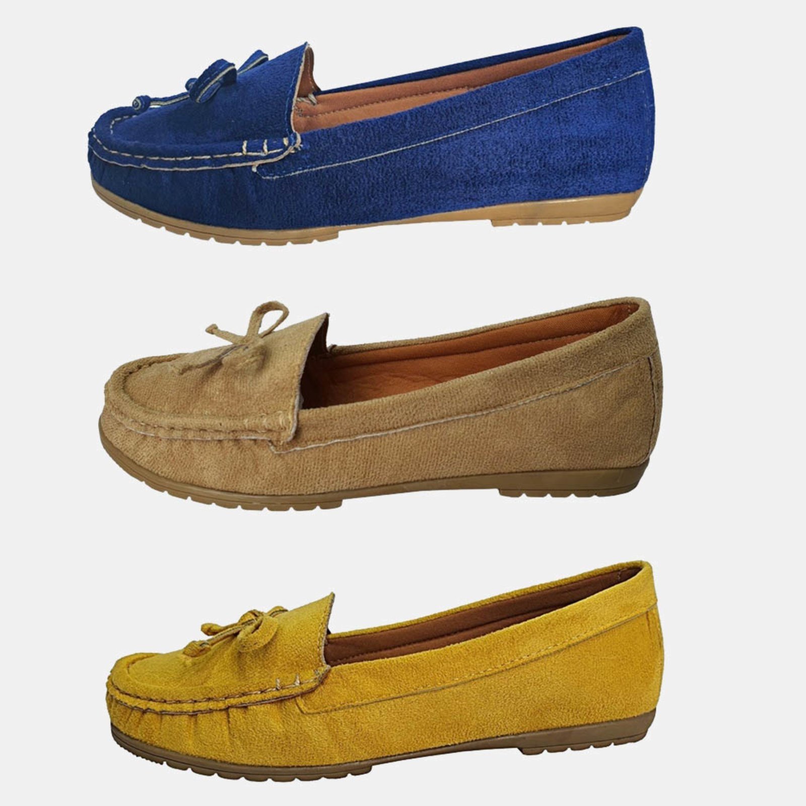 Kit Sapatilha Mocassim Costurado A Mão 3 Pares Moda Pé