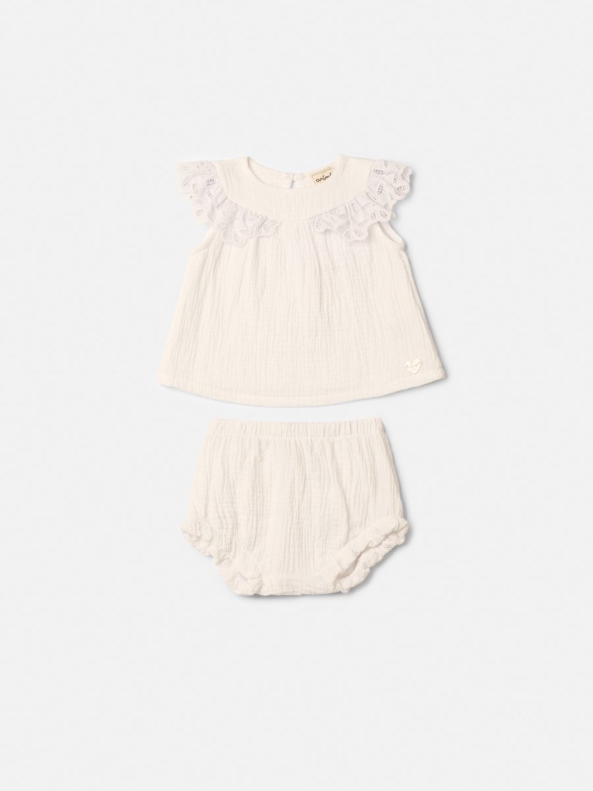 Infantil - Conjunto com Bata e Short de Gaze
