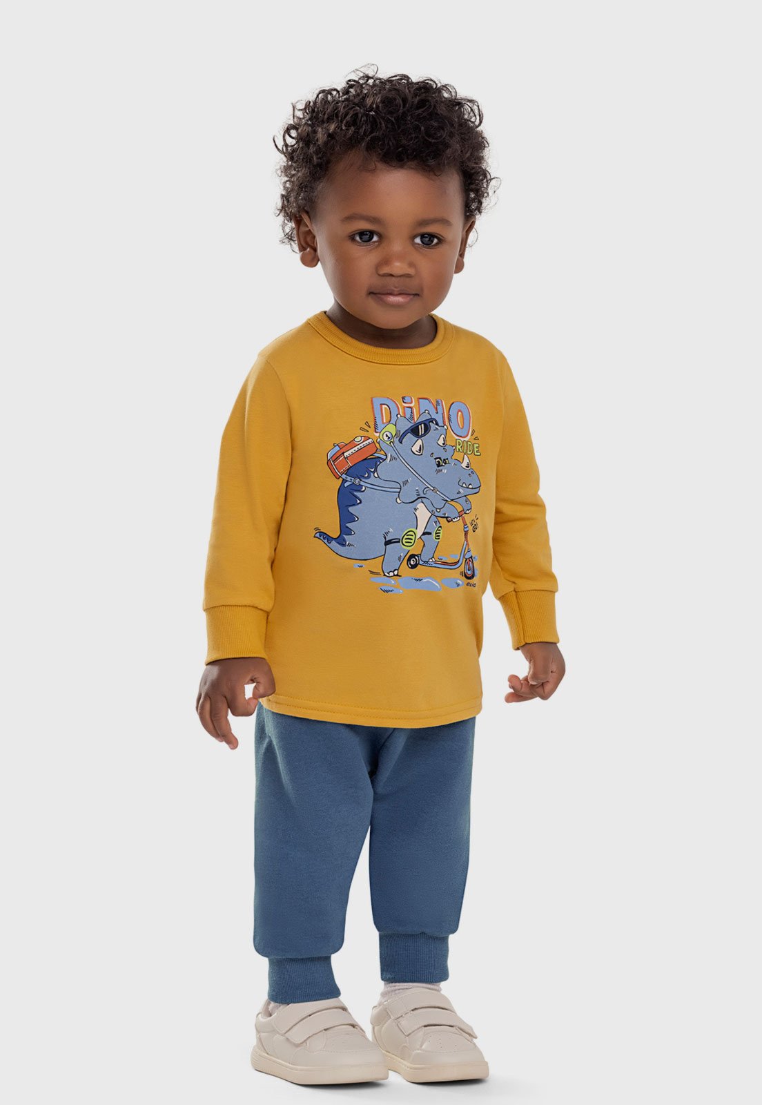 Conjunto Elian Dinossauro Mostarda