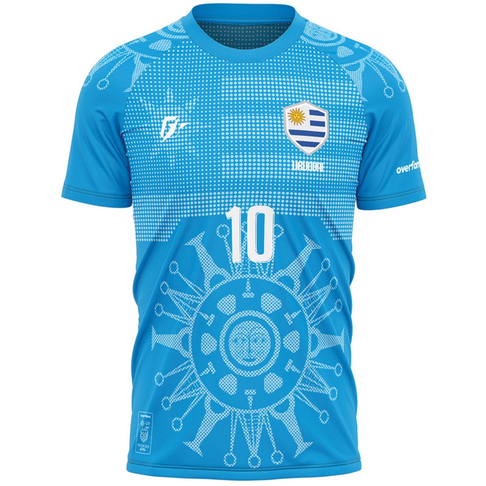 Camiseta Filtro UV Uruguai Sol Dourado Copa Torcedor
