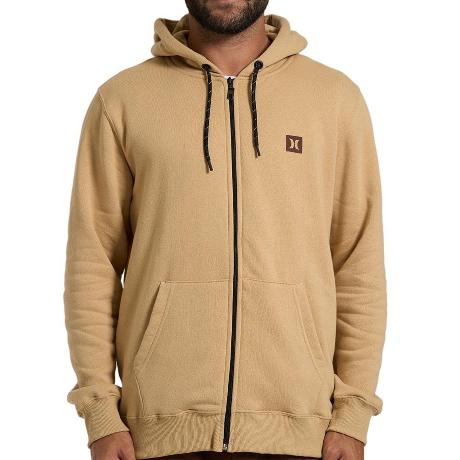 Moletom Hurley Aberto Icon II WT26 Over Masculino Bege