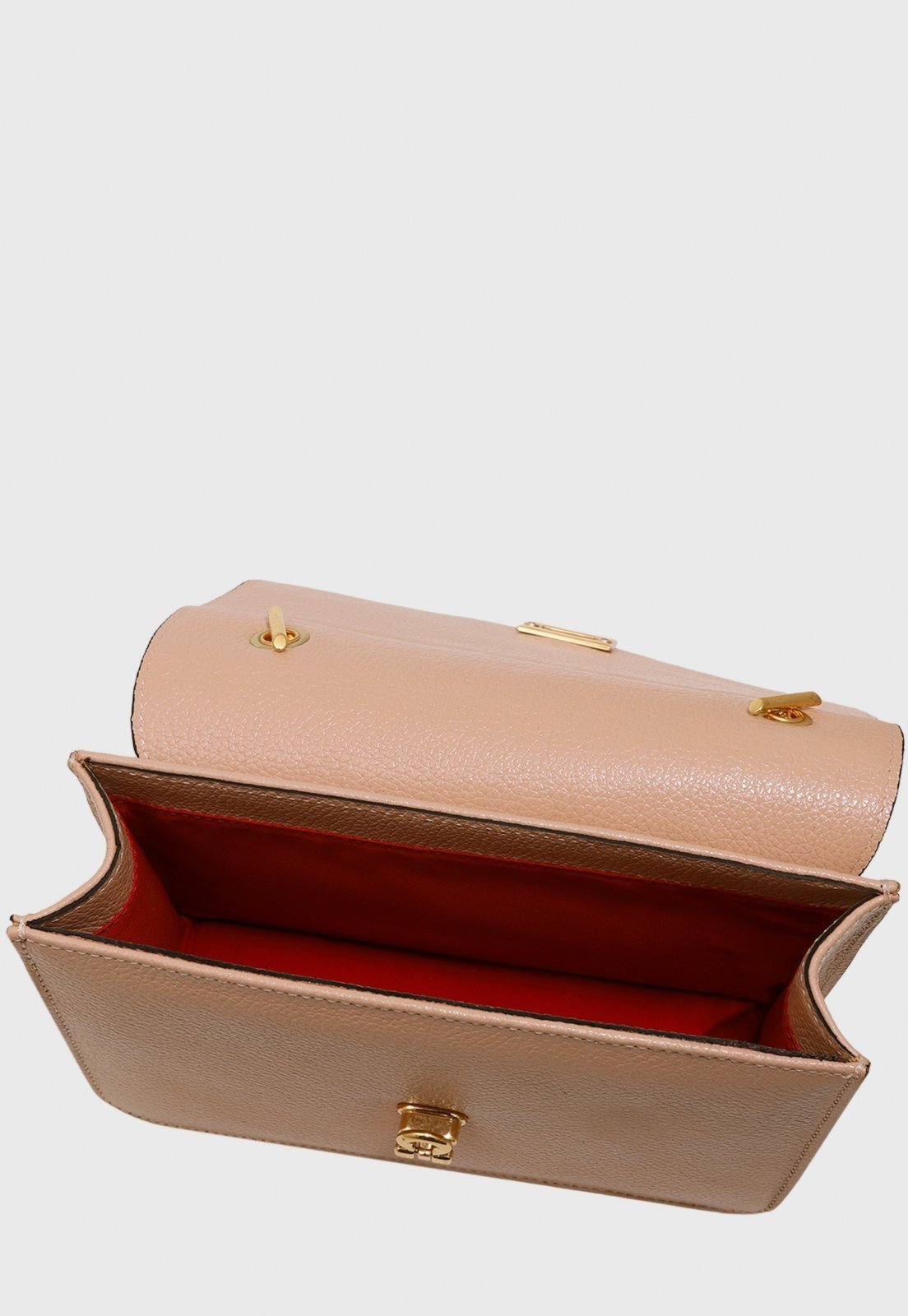 Vista 3 Bolsa Transversal Couro Mariart Margarida Creme bege bege