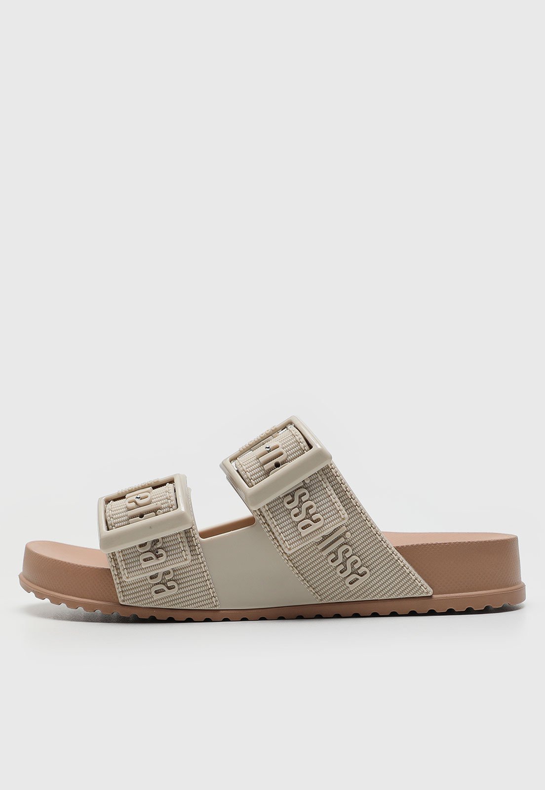 Vista 3 Infantil - Sandália Slide Mini Melissa Cozy M Lover bege Mini Melissa bege