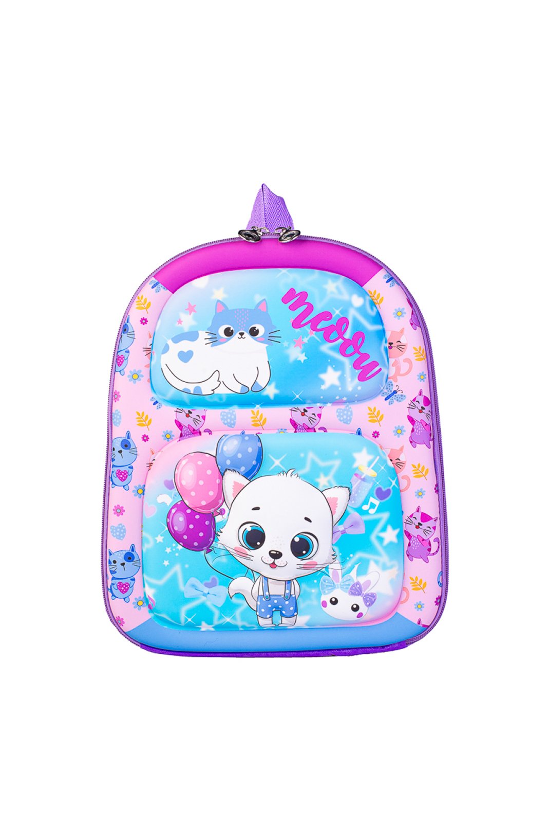 Vista 2 Infantil - Mochila baby alto relevo 12" 55872 - Gato" Enluaze lilás Enluaze lilás