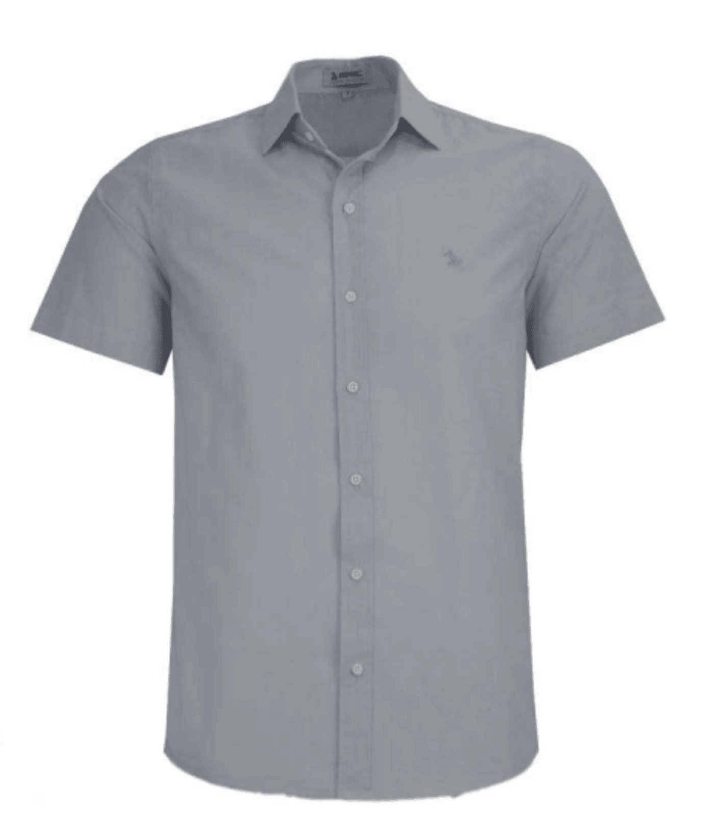 Vista 2 Camisa Social Amil Comfort Kart Algodão Flamê tipo Linho Manga Curta Luxo cinza Amil cinza