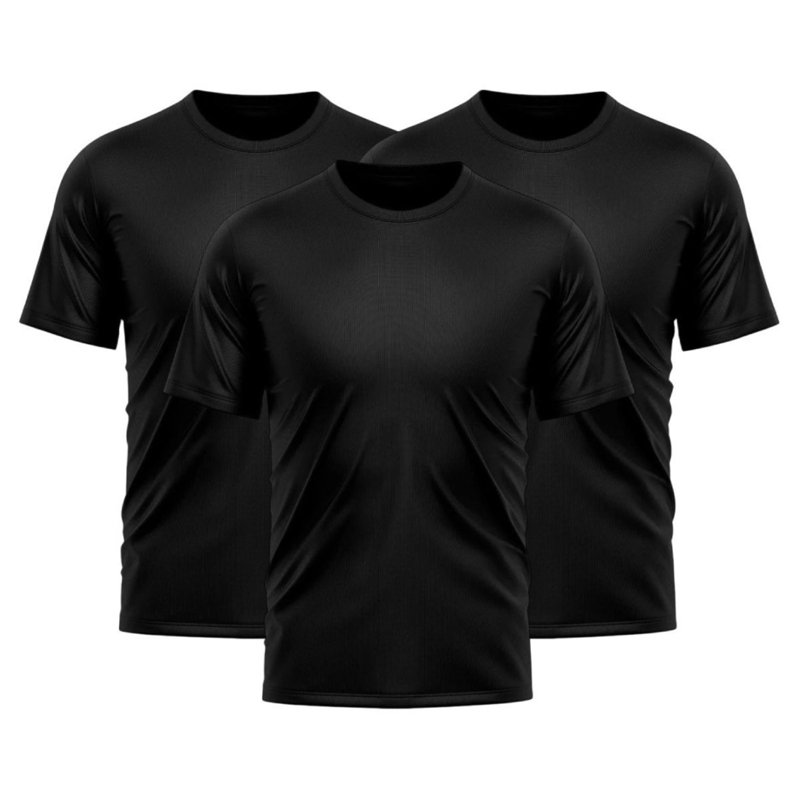 Kit 3 Camiseta QLC Sports Dry Fit Esportiva Preto