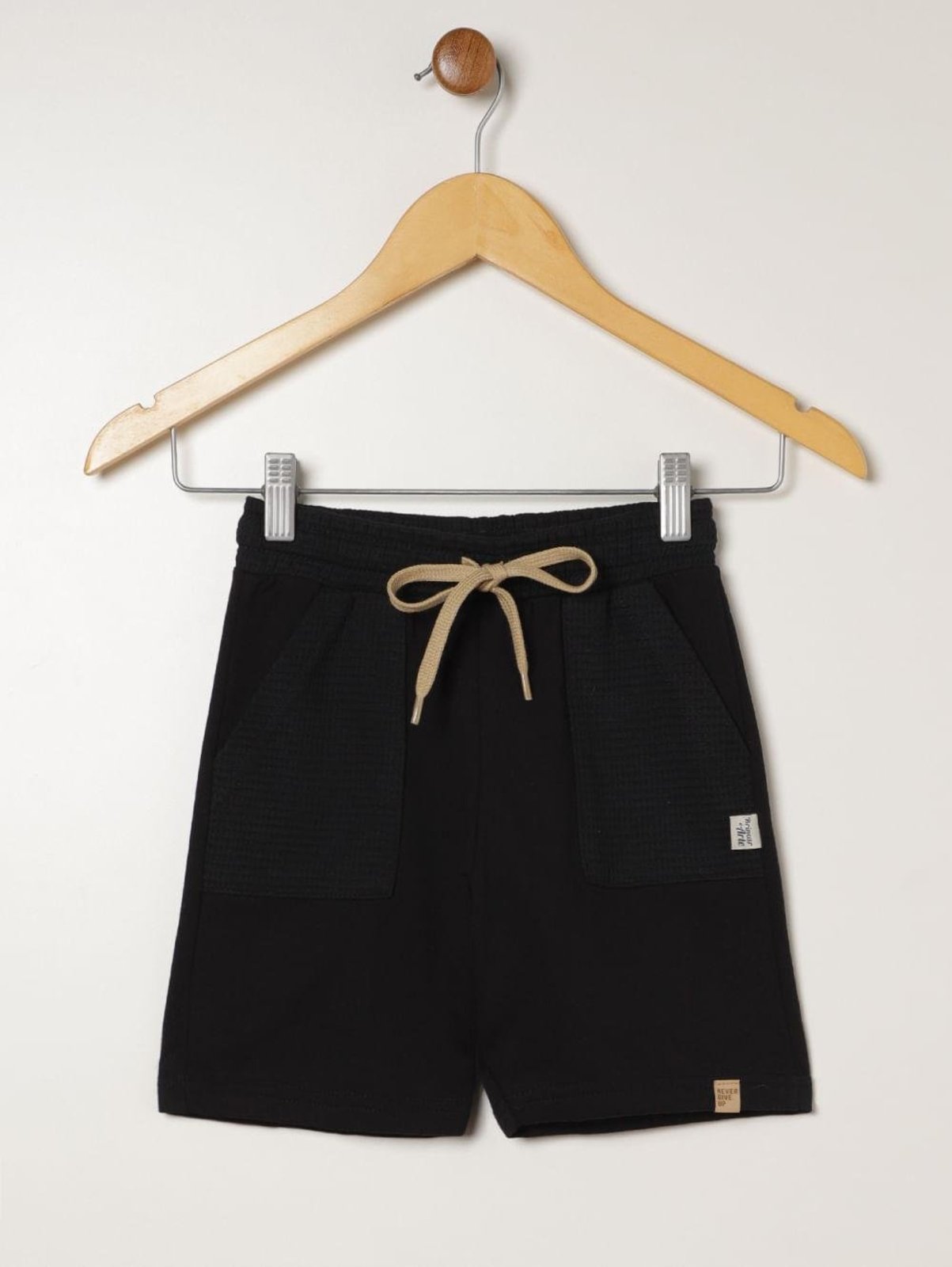 Infantil - Bermuda Moletinho Para Menino - PRETO