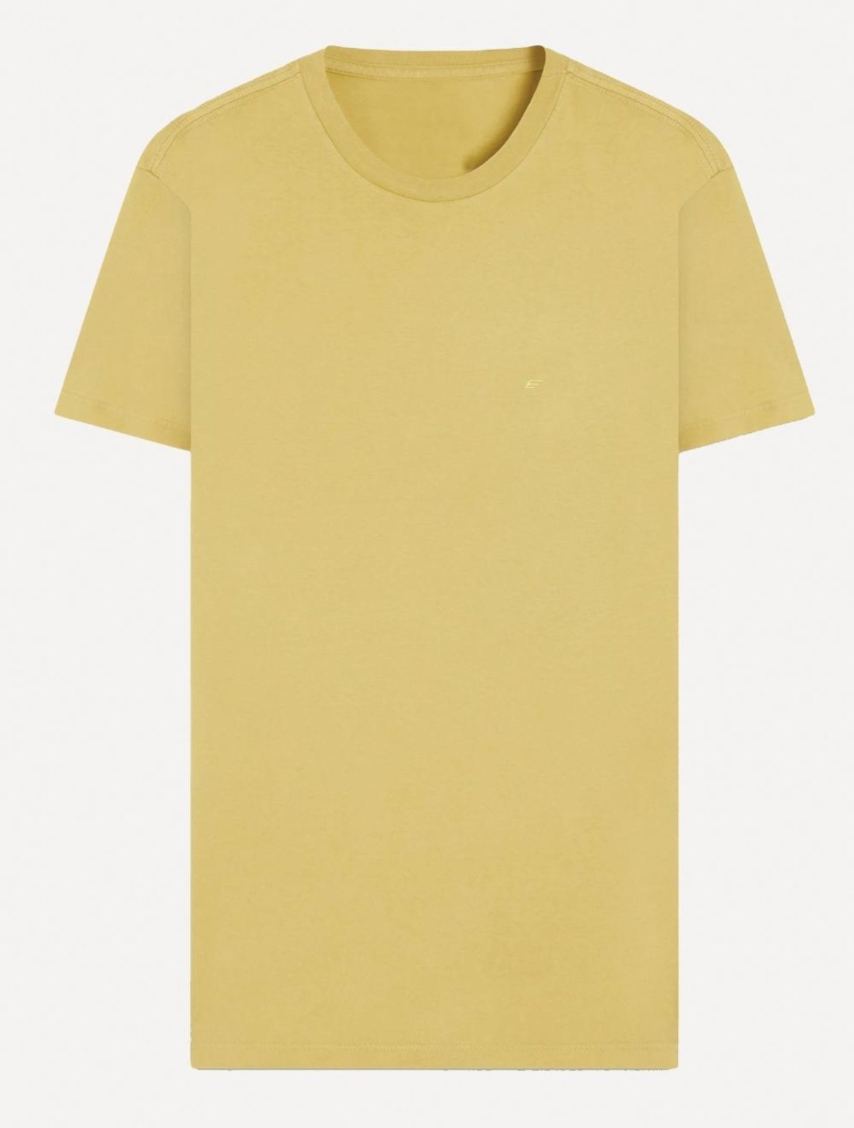 Camiseta Ellus Masculina Cotton Fine Classic Logo Mostarda