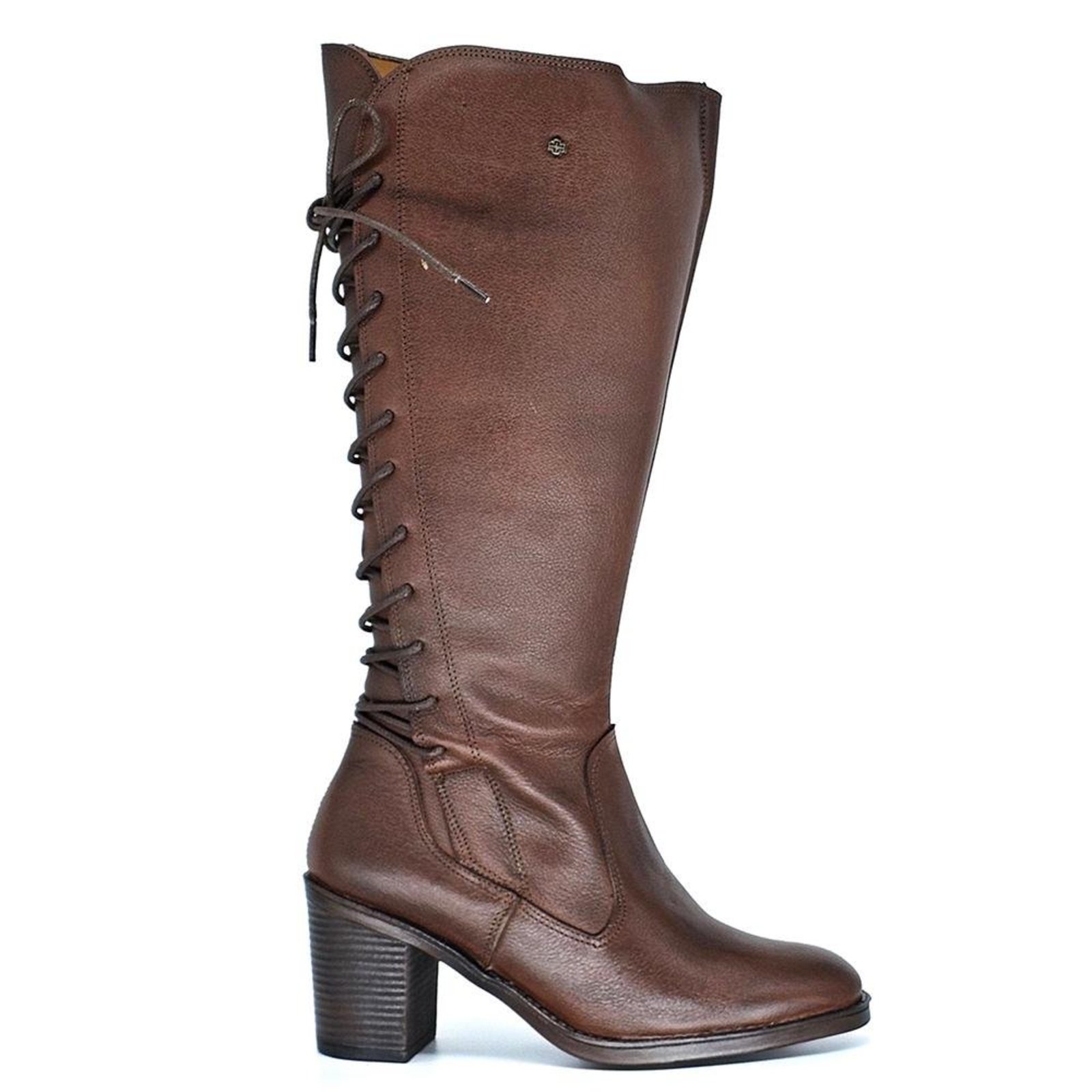 Bota Feminina ELO003 Couro Mogno Incolor
