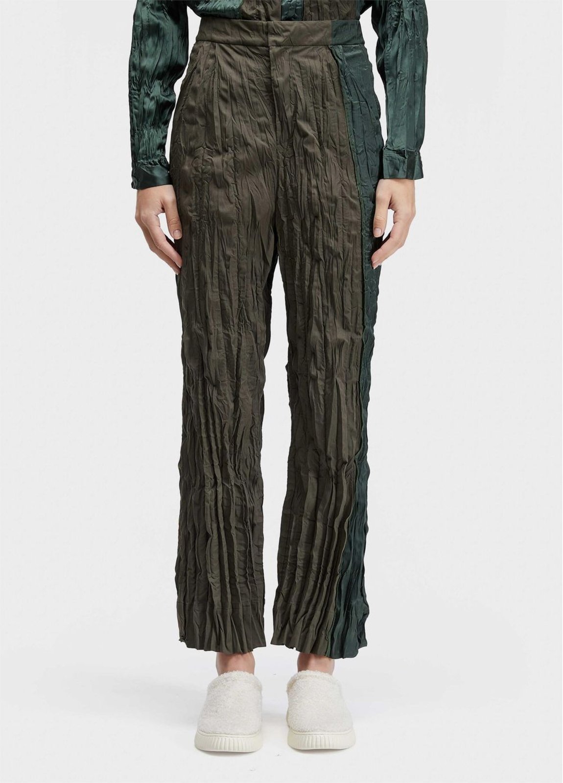 Calça wrinkled satin + tricoline OSKLEN