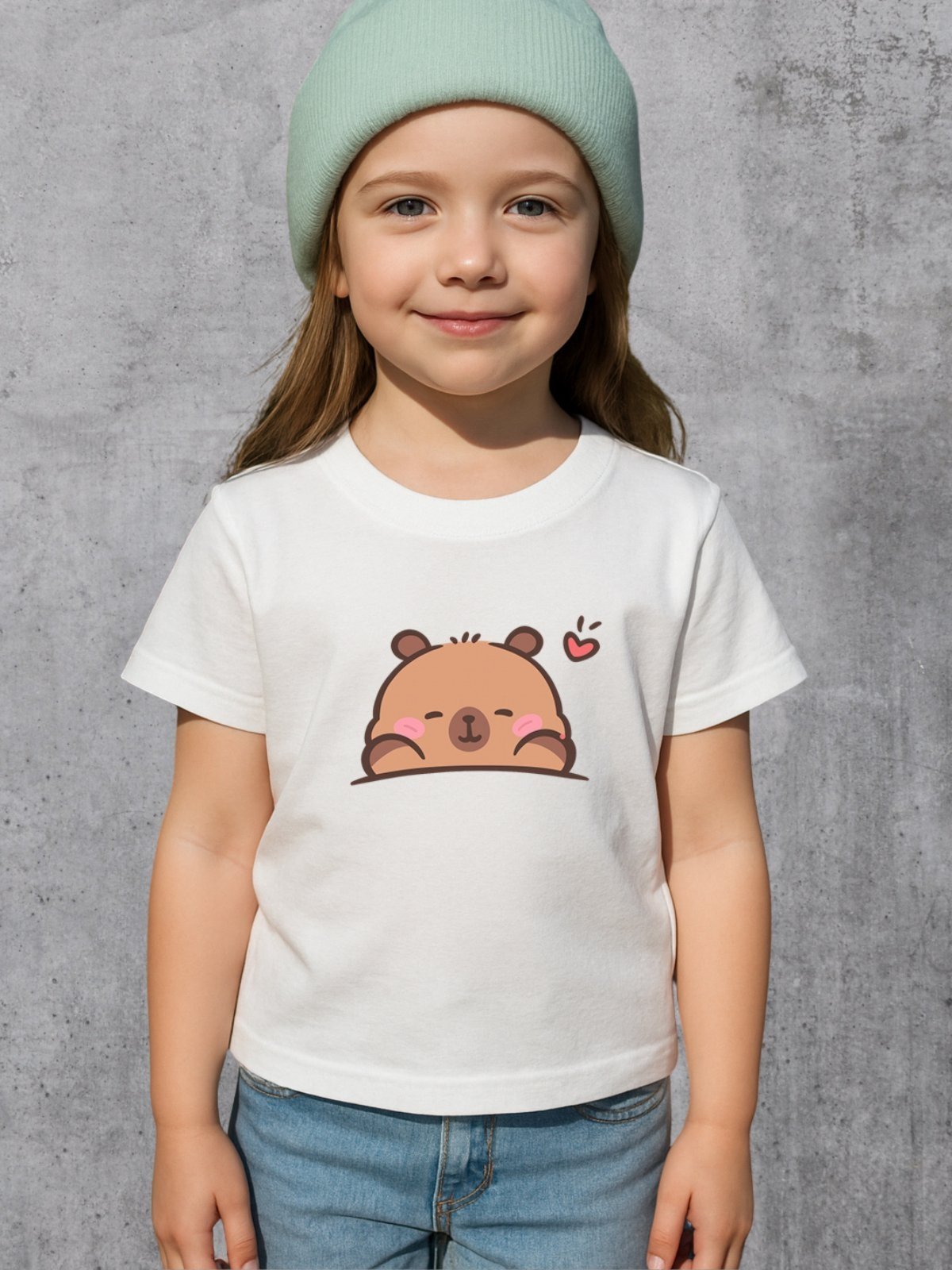 Infantil - Camiseta Capivara estampada capivarinha Premium Menina Gola Redonda
