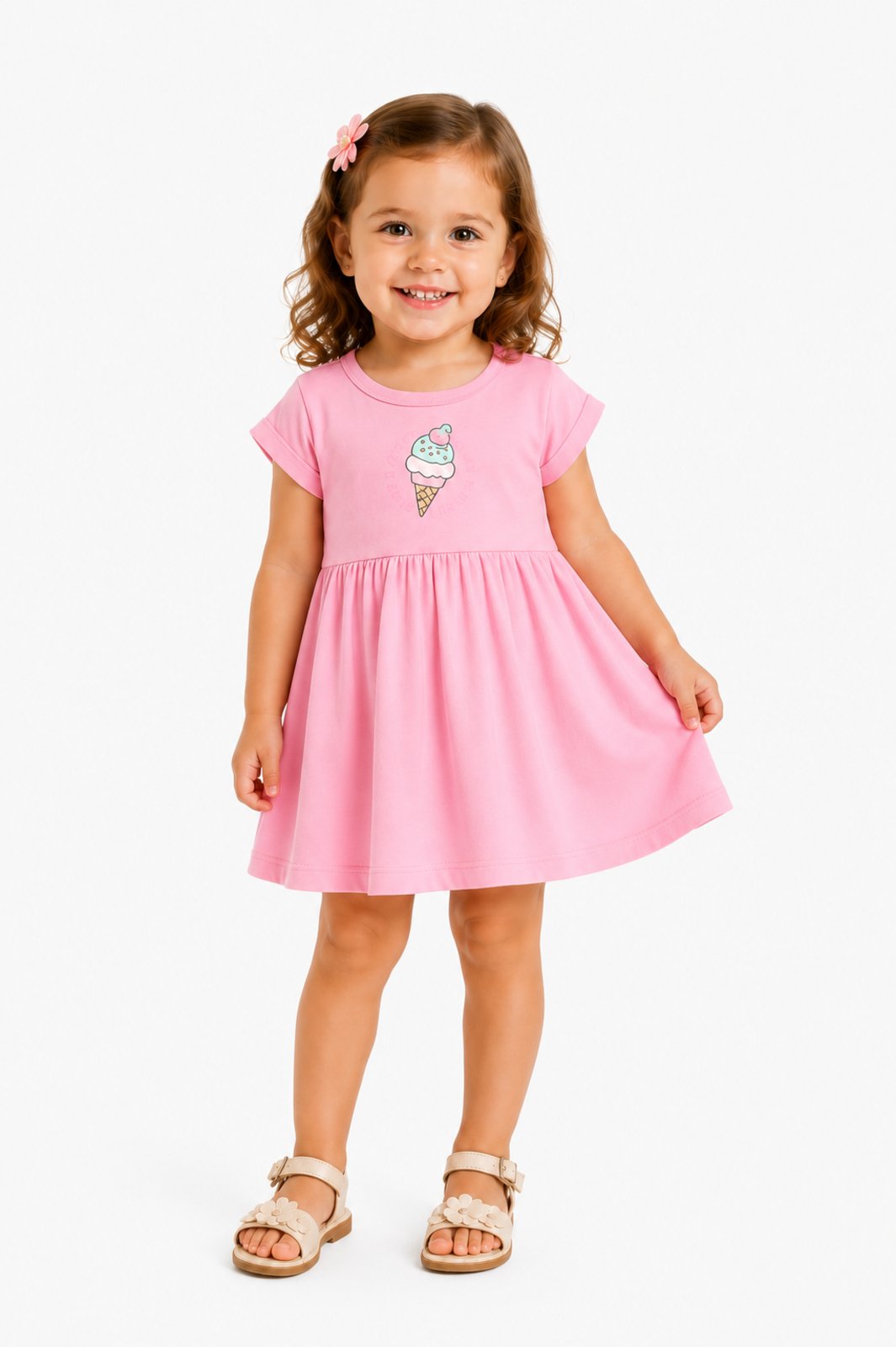 Infantil - Vestido D Bell Outlet Fashion Sorvete Rosa