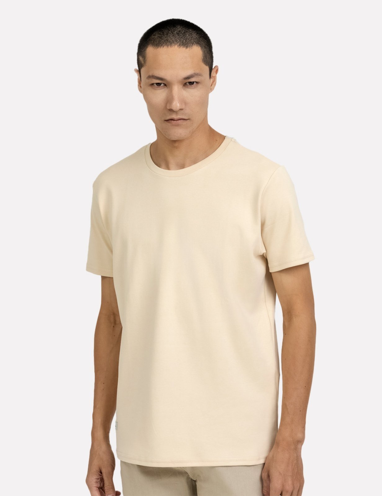 Camiseta K&J Black Masculina Regular Fio Egípcio Bege