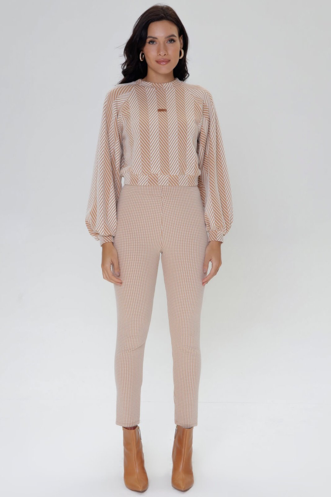 CALÇA LEGGING PIED DE POULE CAQUI Gatabakana