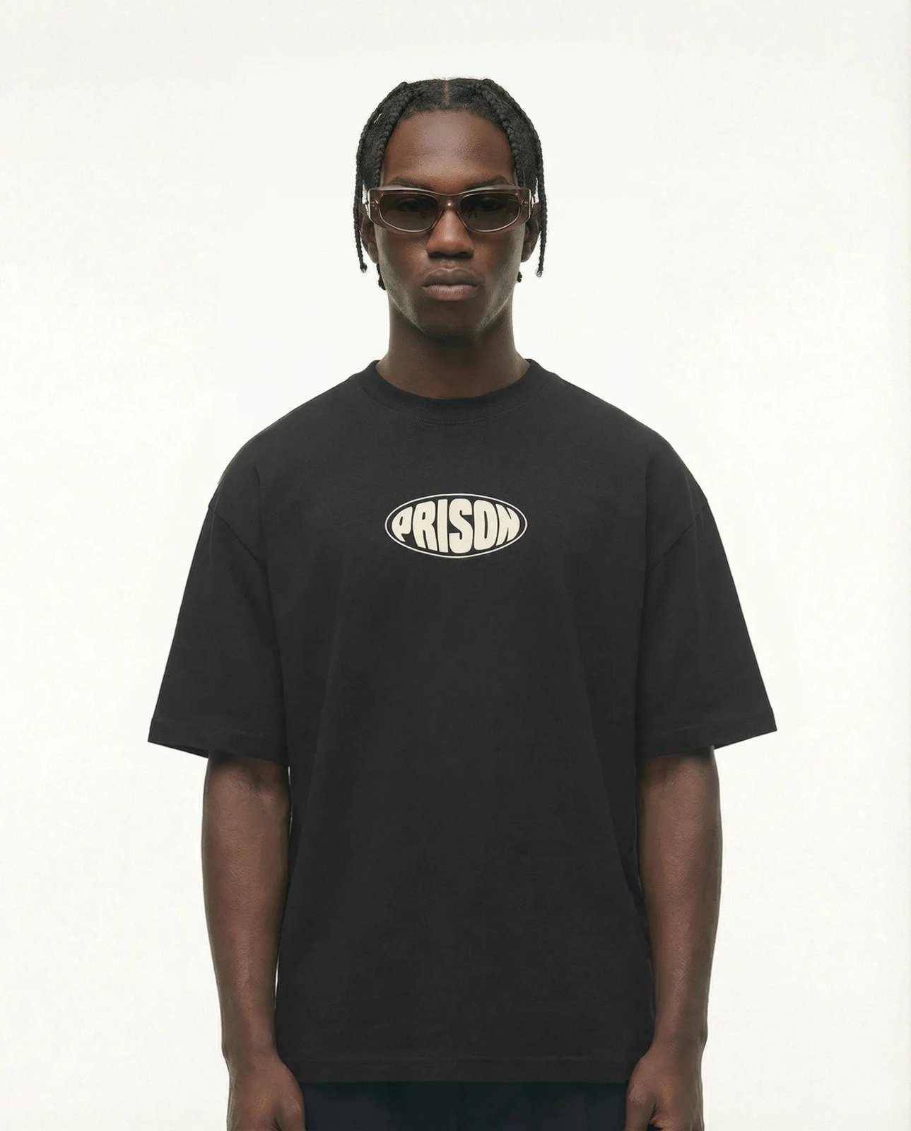 Camiseta Oversized Oval Mark Preta Preto
