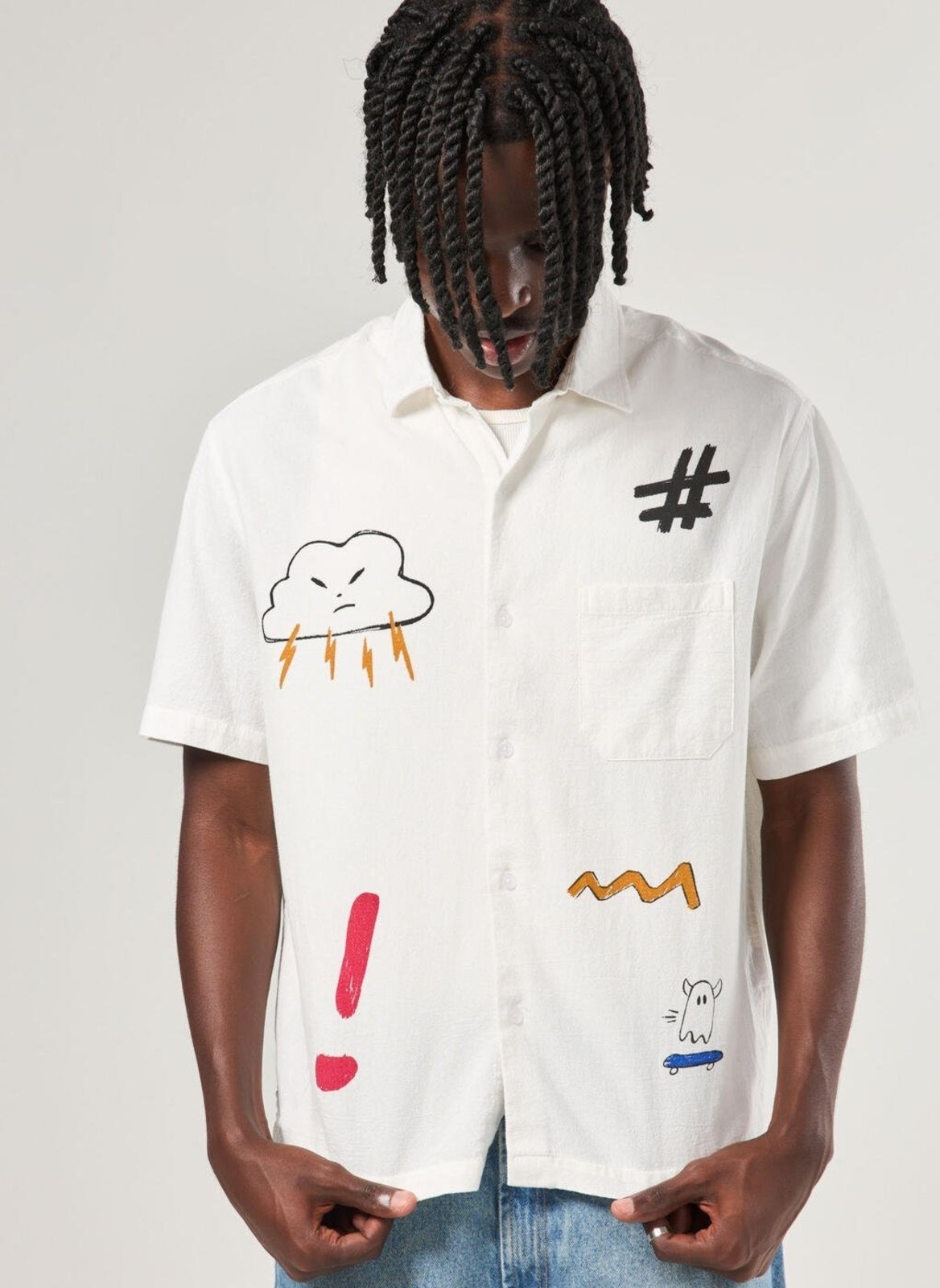 Camiseta Box Branca Desenhos