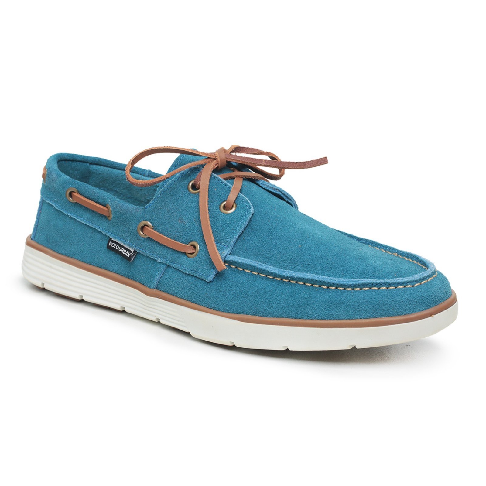 Mocassim Masculino Dockside Verão Couro Azul Turquesa