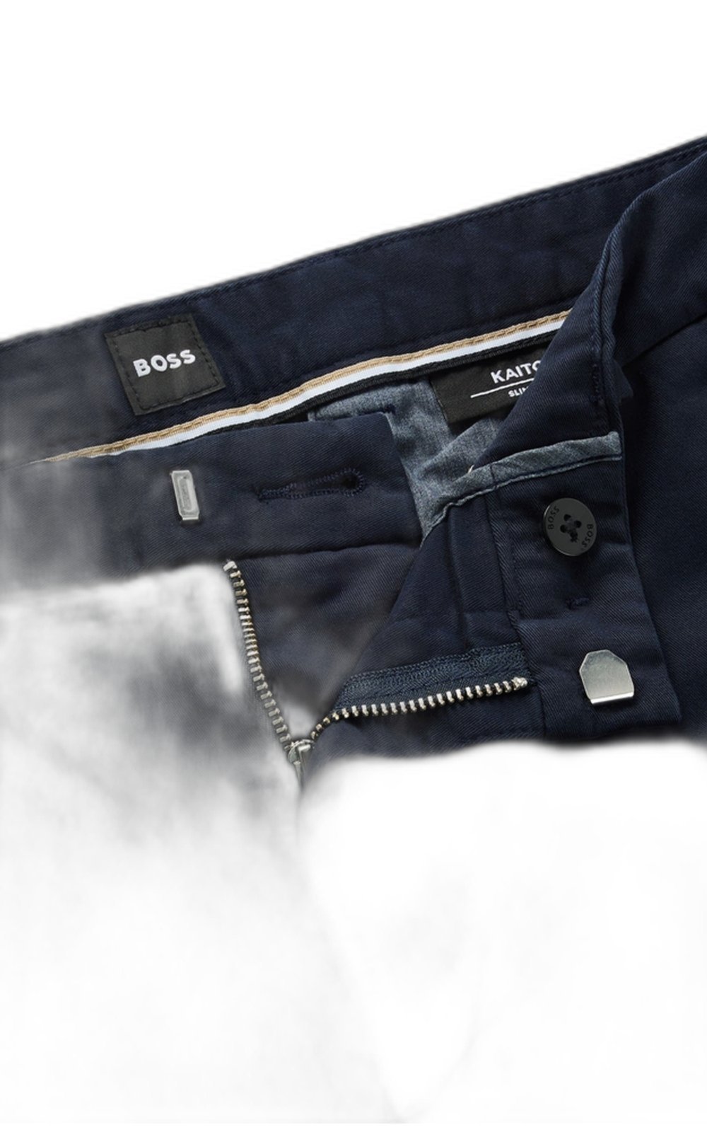 Vista 3 Calças Chino Slim-Fit Em Gabardine Stretch Boss azul marinho Boss azul marinho
