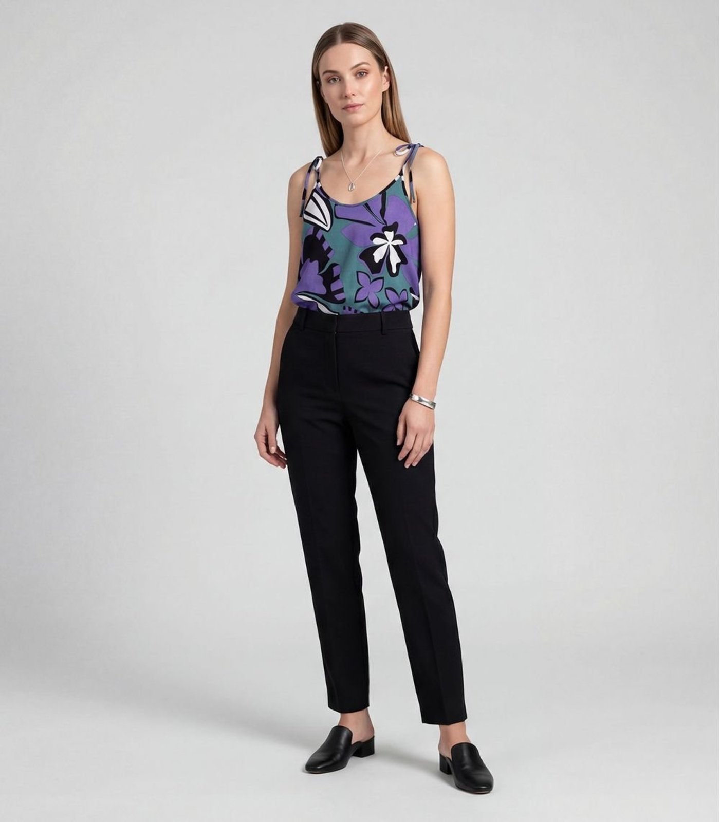 Vista 3 Blusa De Alça De Laço Infinita Cor preto INFINITA COR preto