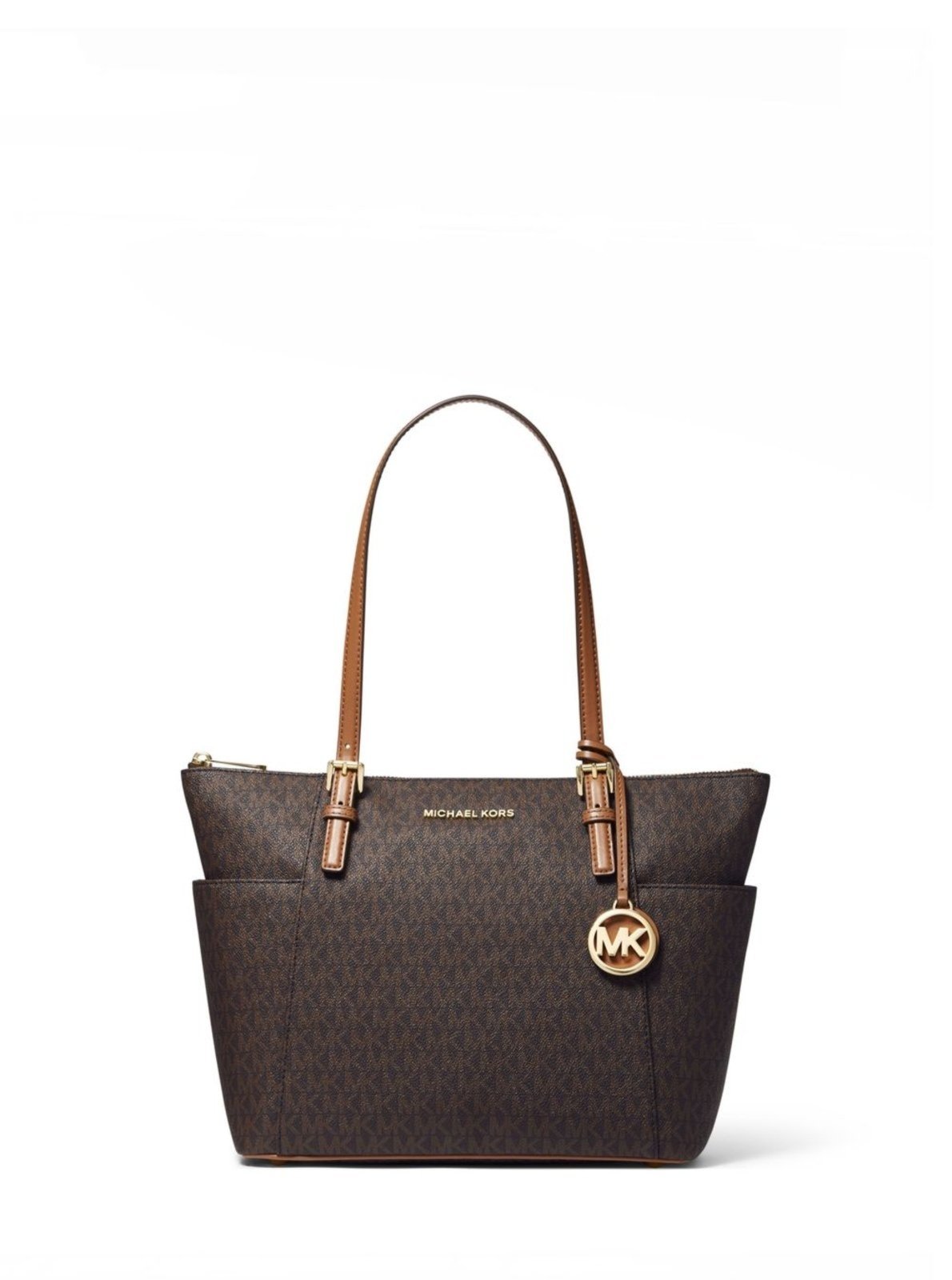 Vista 2 Bolsa Tote Jet Set Logo Média 30S0gttt1b252 Michael Kors marrom Michael Kors marrom