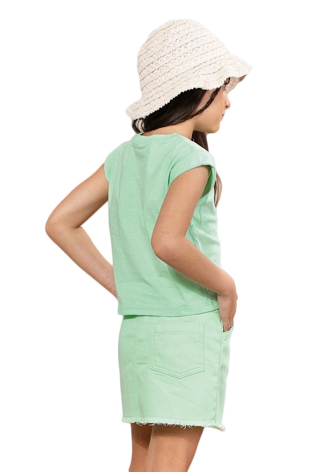 Vista 3 Infantil - Saia Sarja Moletom Bugbee verde Bugbee verde