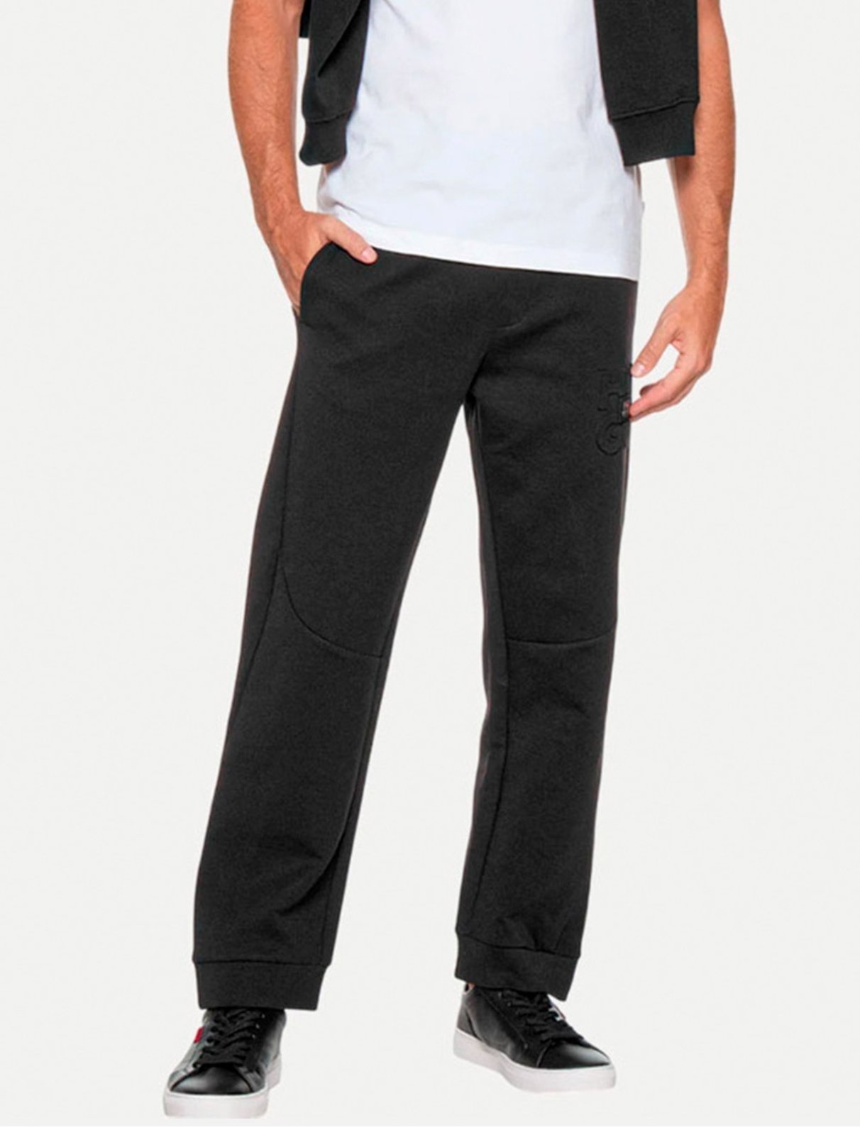 Vista 2 Calça Hugo Boss Masculina Moletom Regular Debospant Preta preto Hugo Boss preto