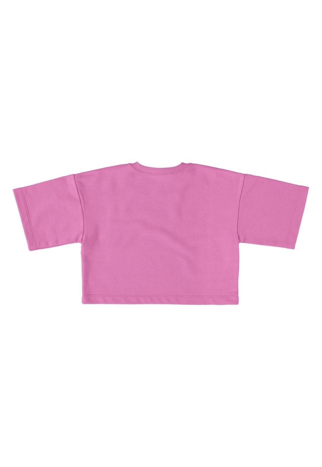 Vista 3 Infantil - Blusa Cropped Básica Gloss rosa Gloss rosa