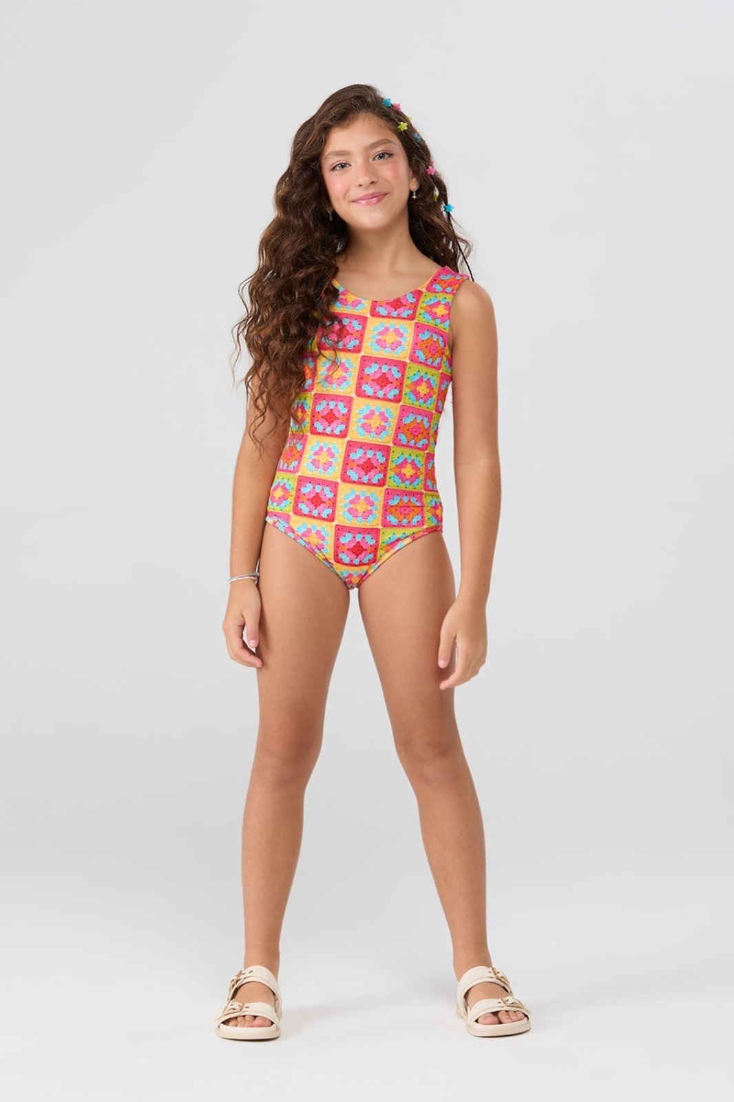Maiô Feminino Regata UV50+ Crochê Verão