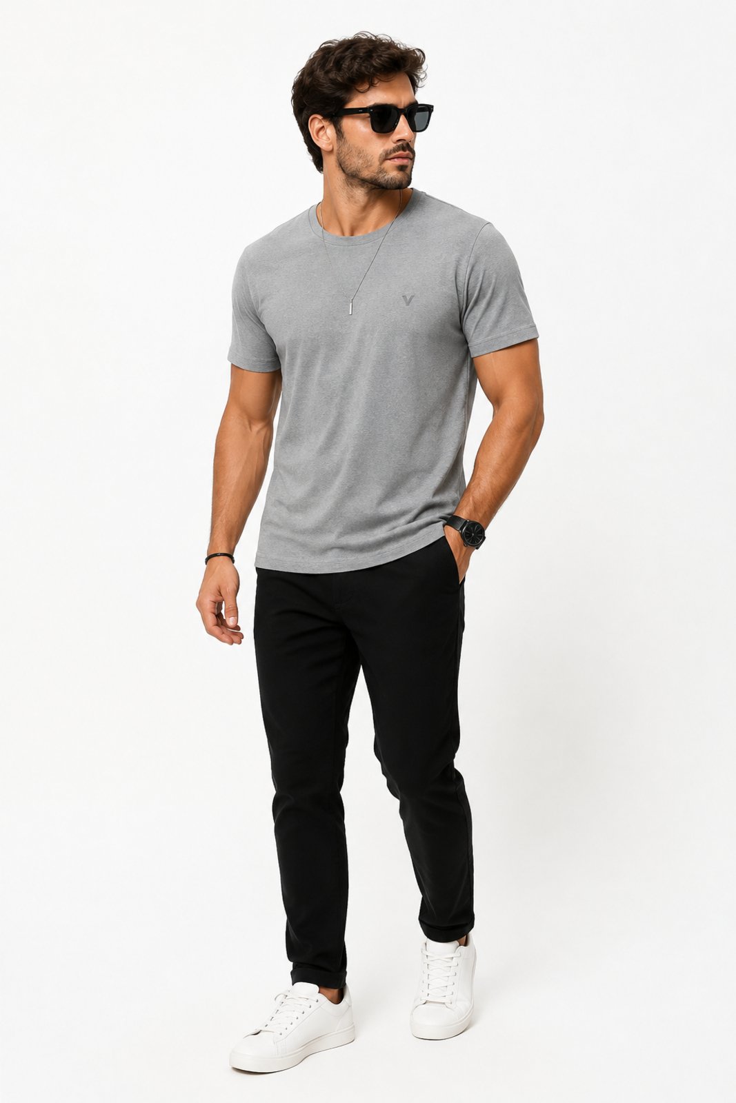 Camiseta Masculina D Bell Outlet Fashion Cinza