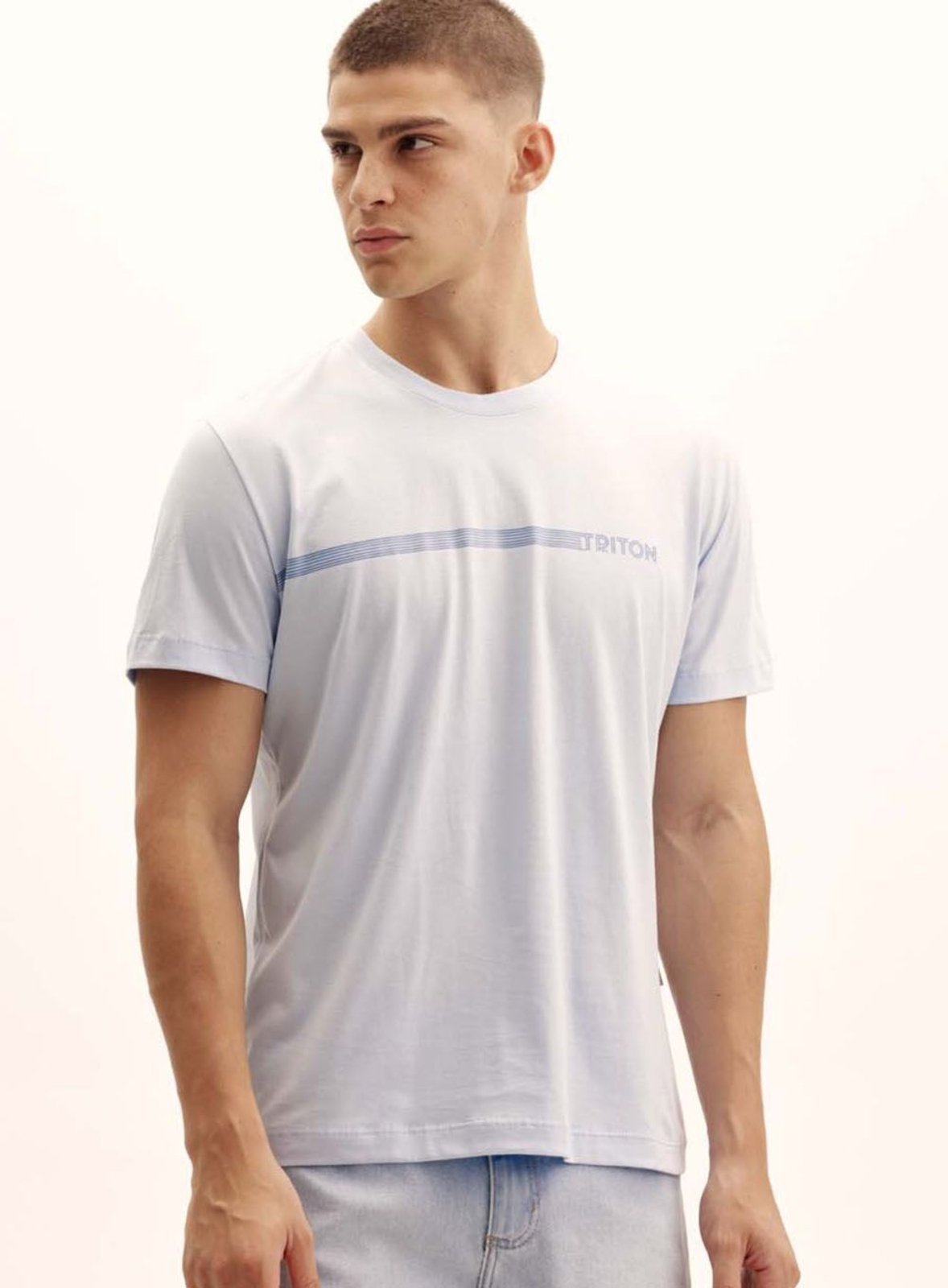 Camiseta New Logo com Contraste Triton Azul Tranquil Blue