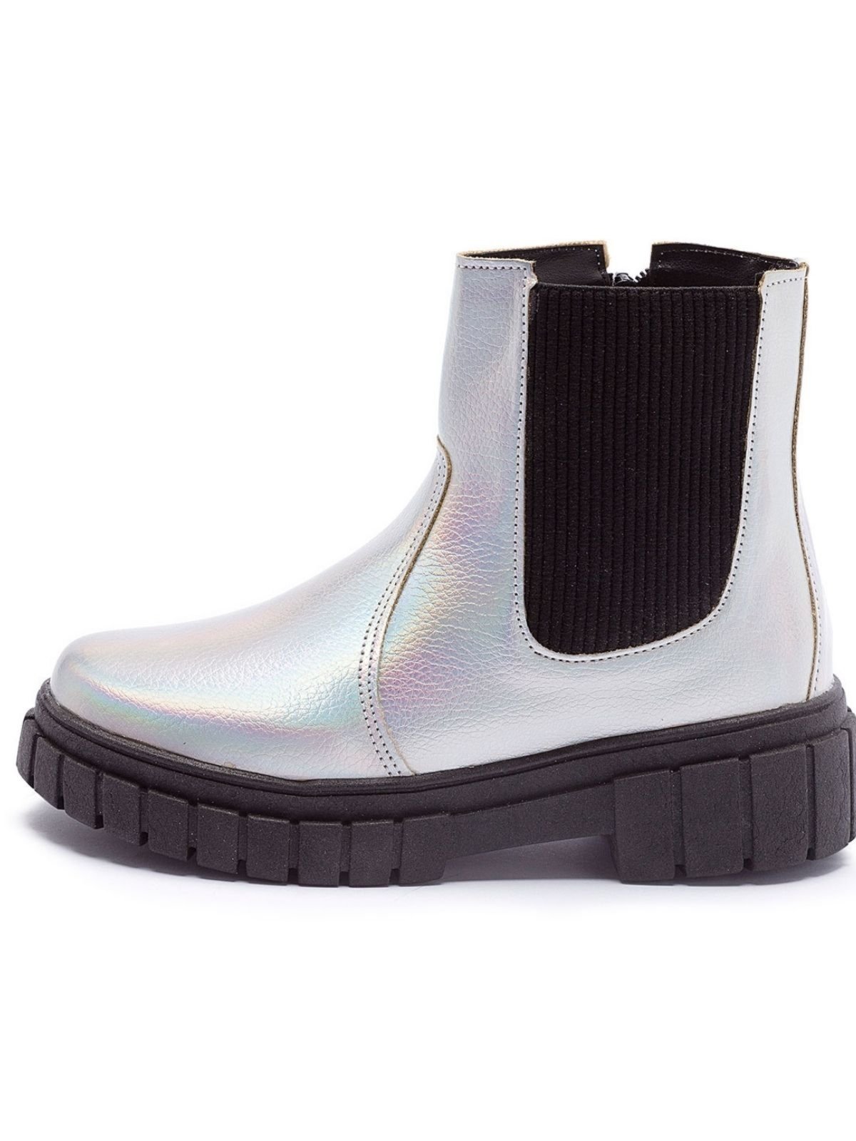 Infantil – Bota Feminina Chelsea Coturno Menina Tininha Prata