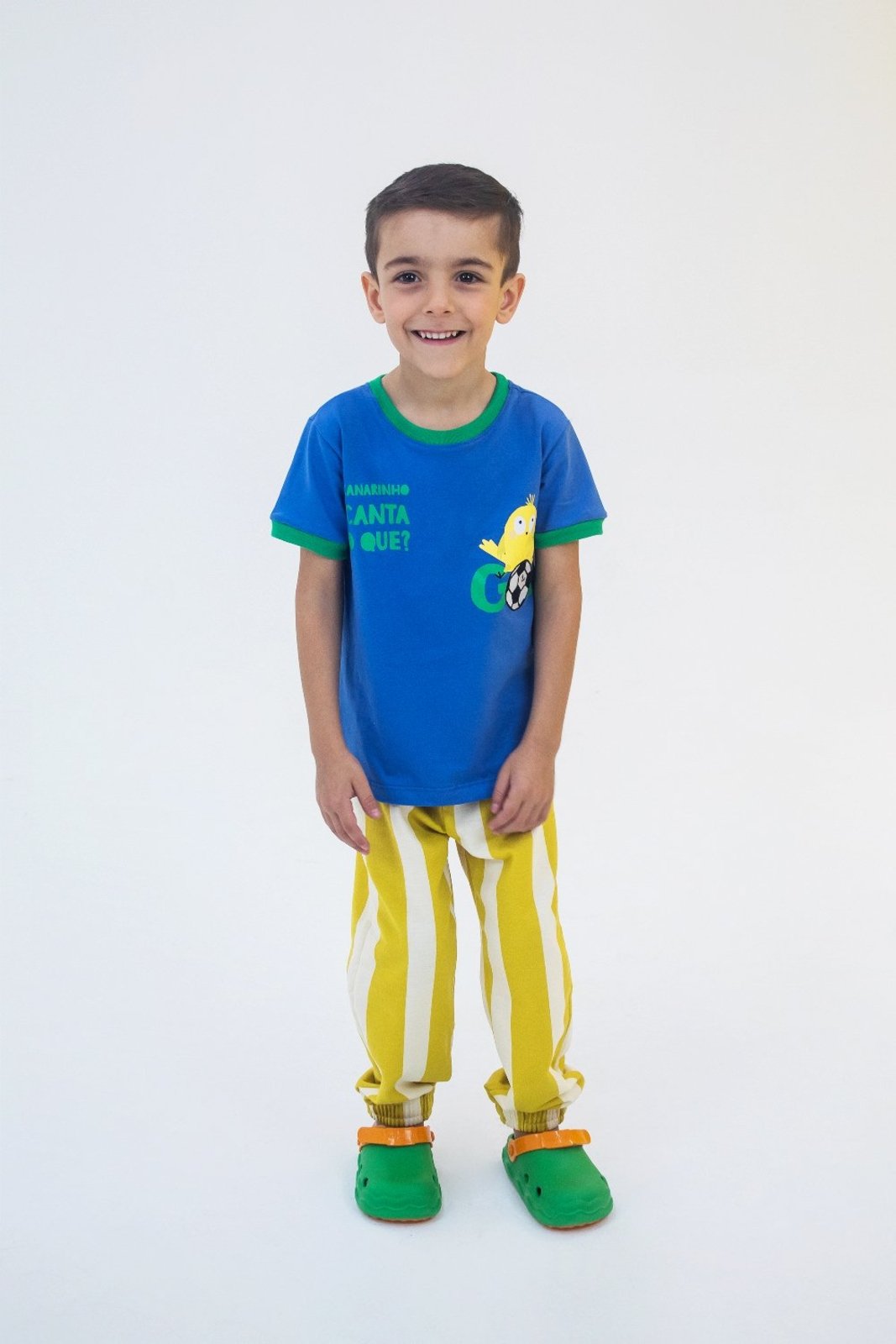 Infantil - Camisa Canarinho Unissex em Algodão Três e Já Azul