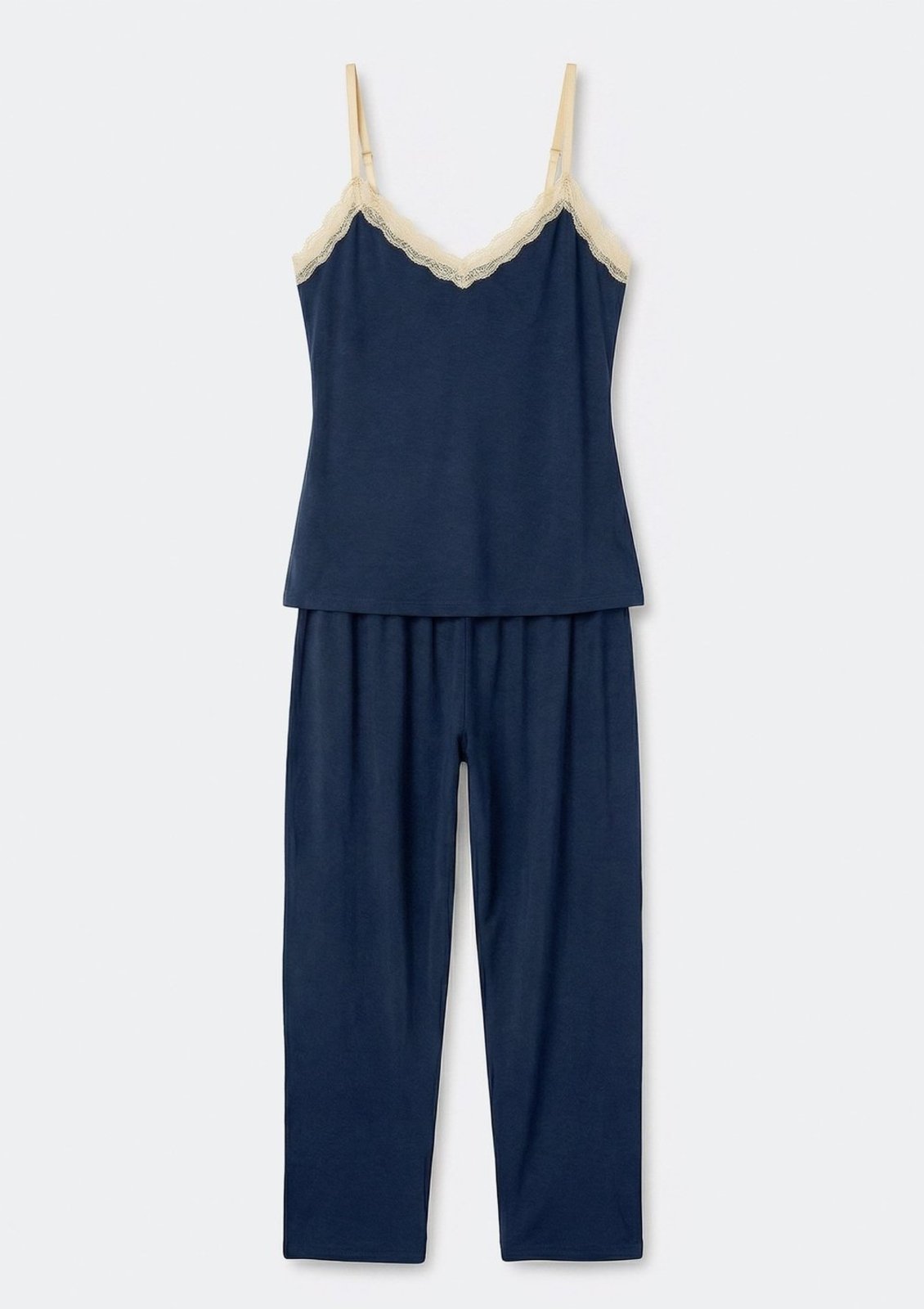 Pijama Longo Feminino Em Viscose Com Renda Hering