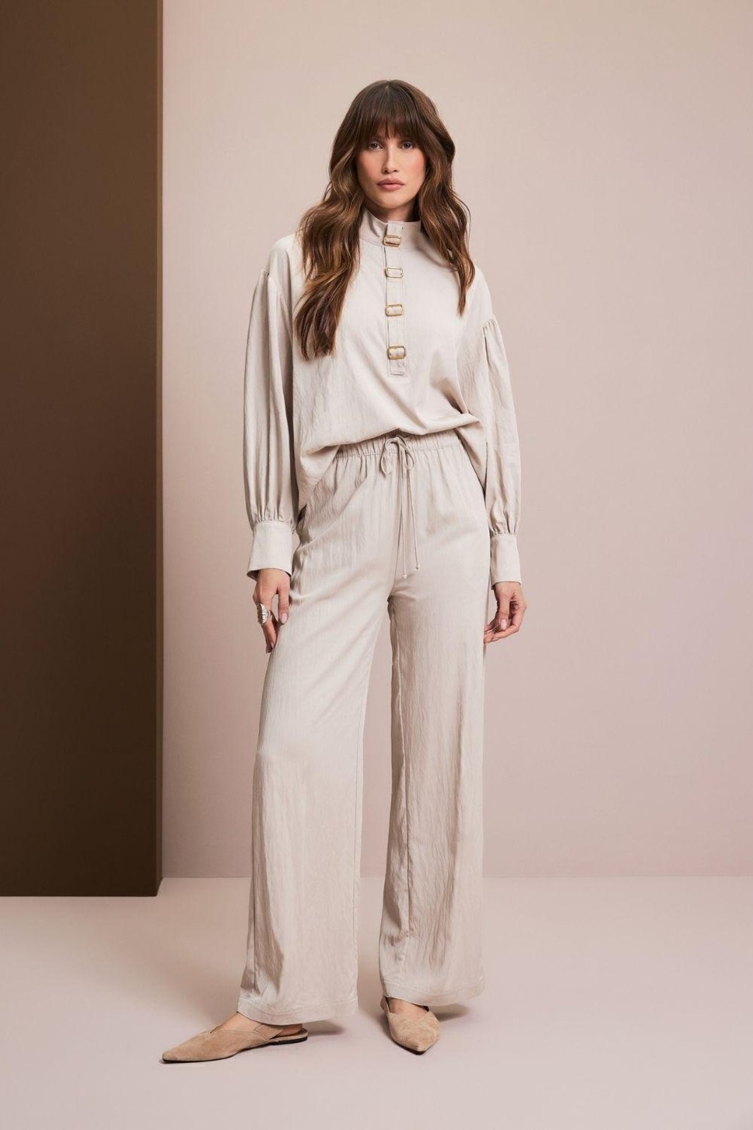Blusa Com Fivelas Carlota Costa Branco