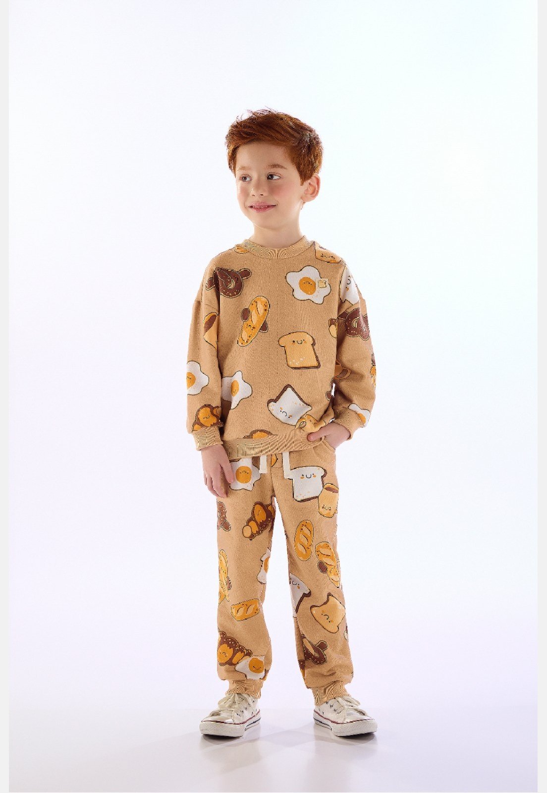 Infantil - Conjunto Blusão Calça Baguette Três e Já Marrom
