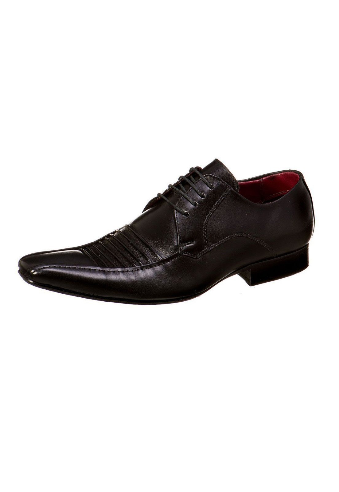 Sapato Social Malbork em Couro Preto Estilo Italiano 401P