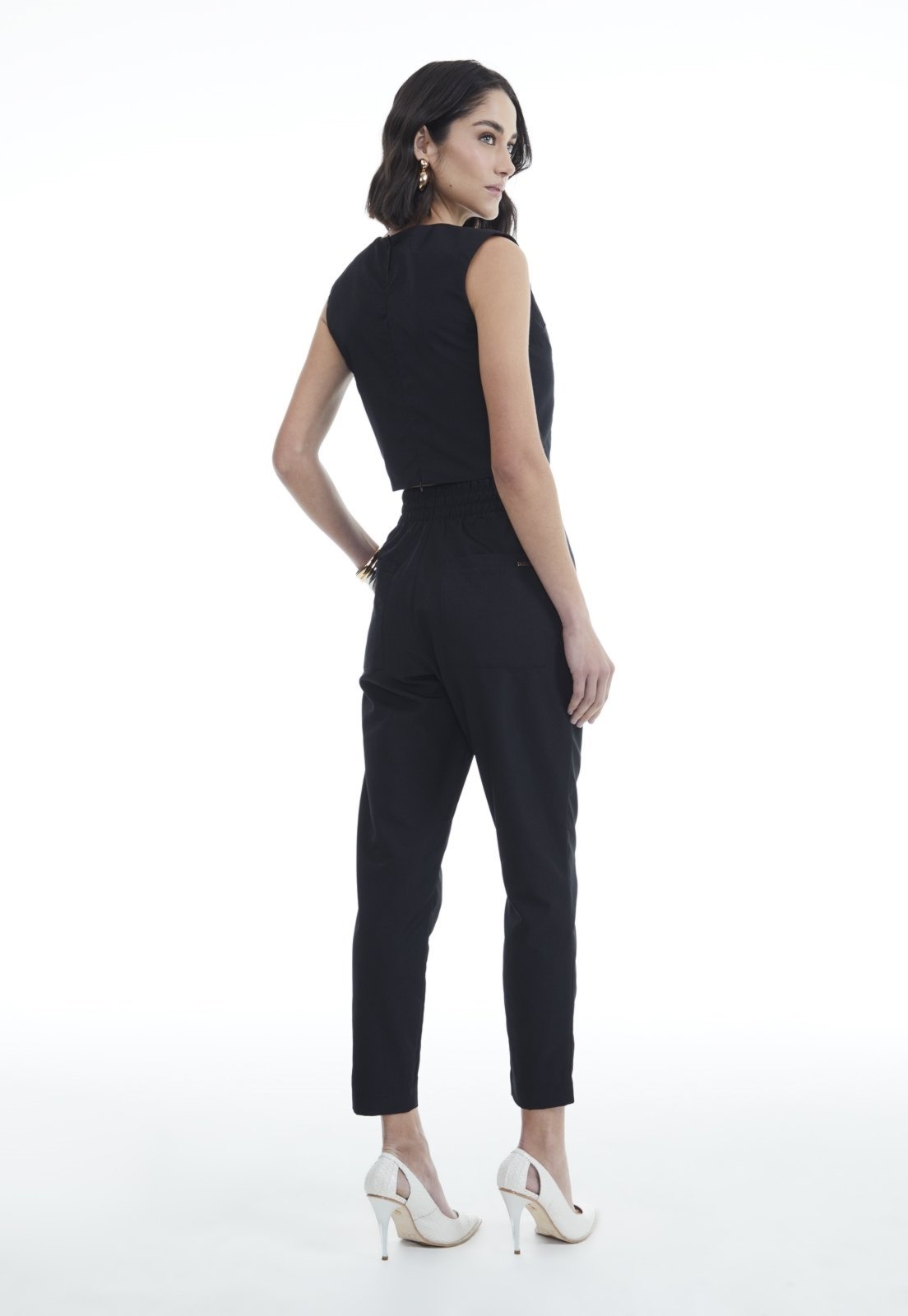 Vista 3 Blusa Regata Traymon Com Recortes preto Traymon preto