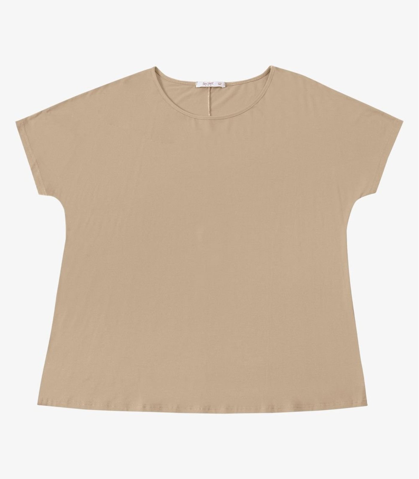 Blusa Manga Curta Feminina Plus Size Secret Glam Marrom